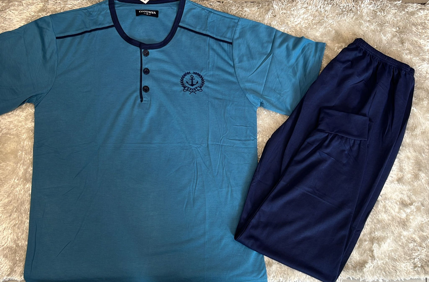 Pigiama uomo in cotone mezza manica e pantalone lungo Fantasia ancora