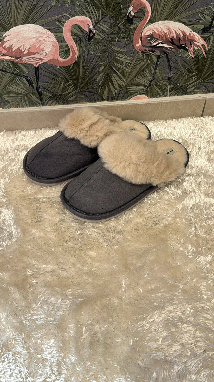 Pantofole Eskimo In pelliccia con interno imbottito antiscivolo calde e comode