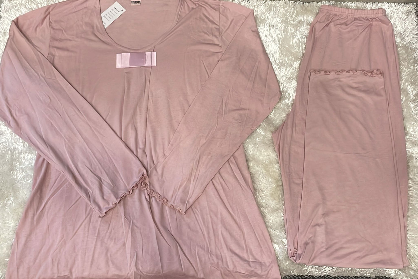 Pigiama donna in cotone elasticizzato super fresco e comodo con fiocchetto in raso