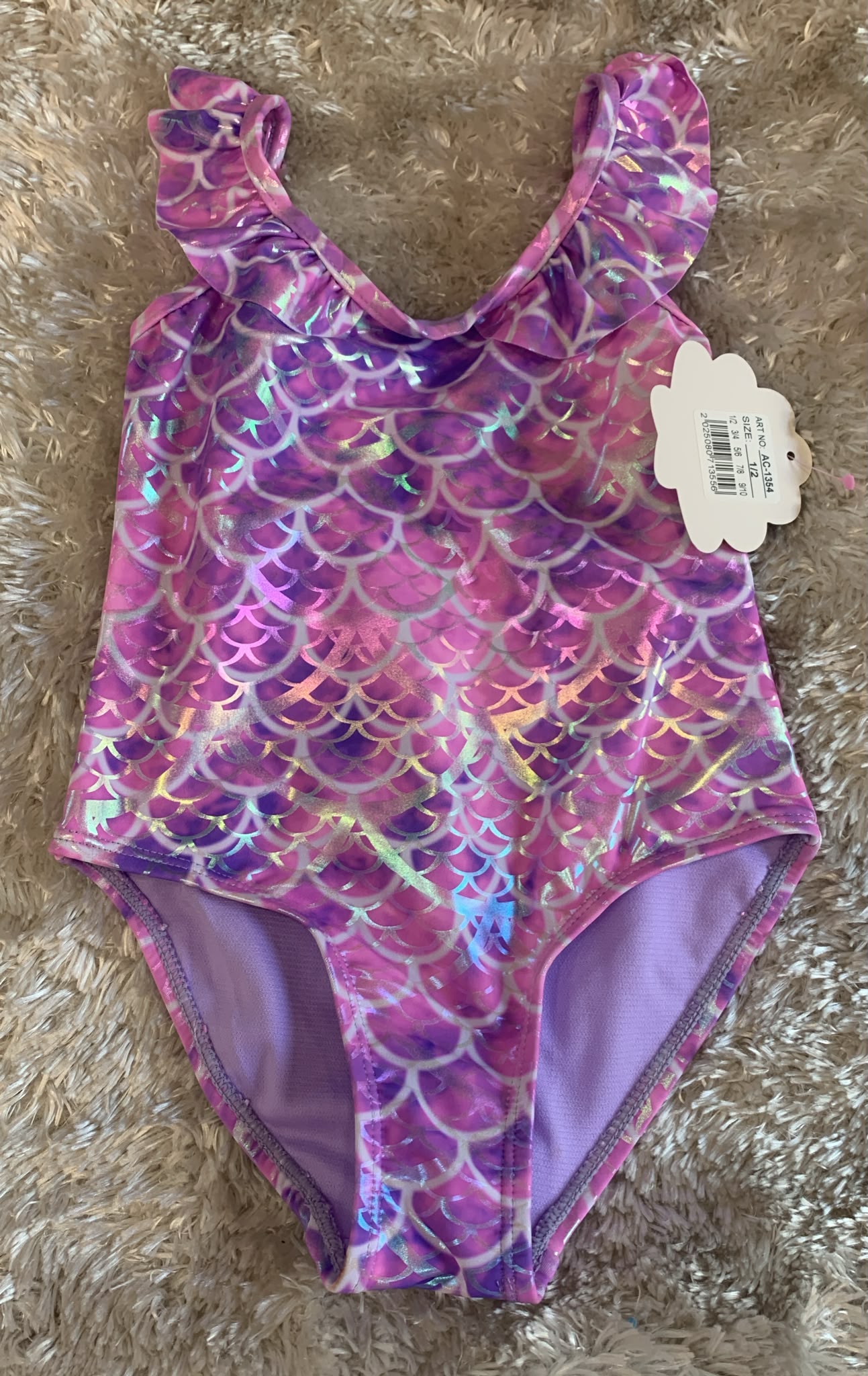 costume bimba pezzo intero fantasia sirena ( l'articolo non può essere cambiato )