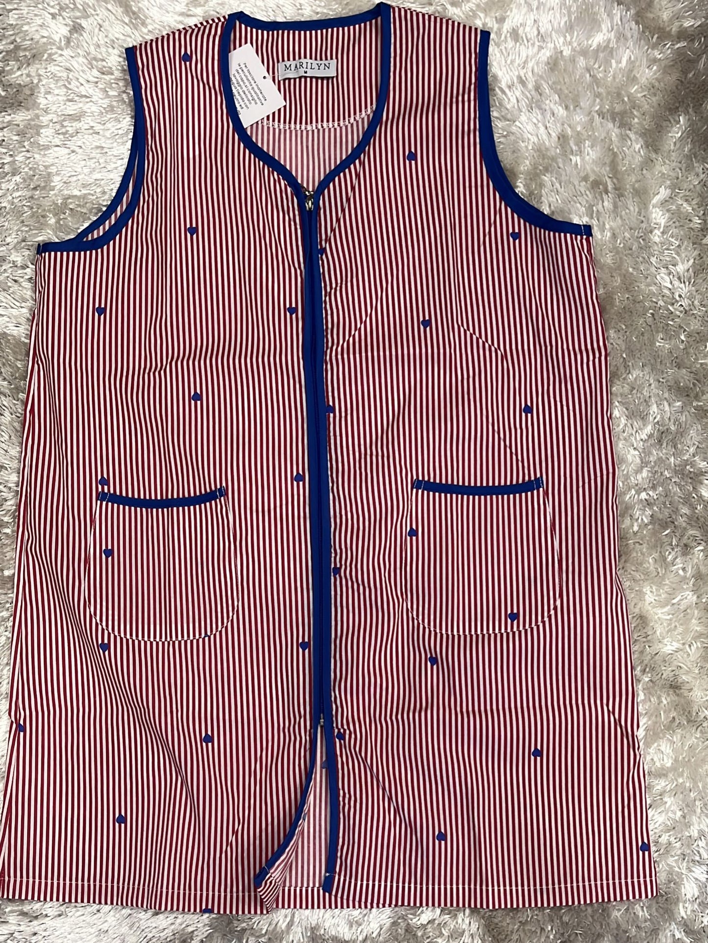 Camice con zip da casa donna in cotone spalla larga e tasche . Disponibile in varie fantasie