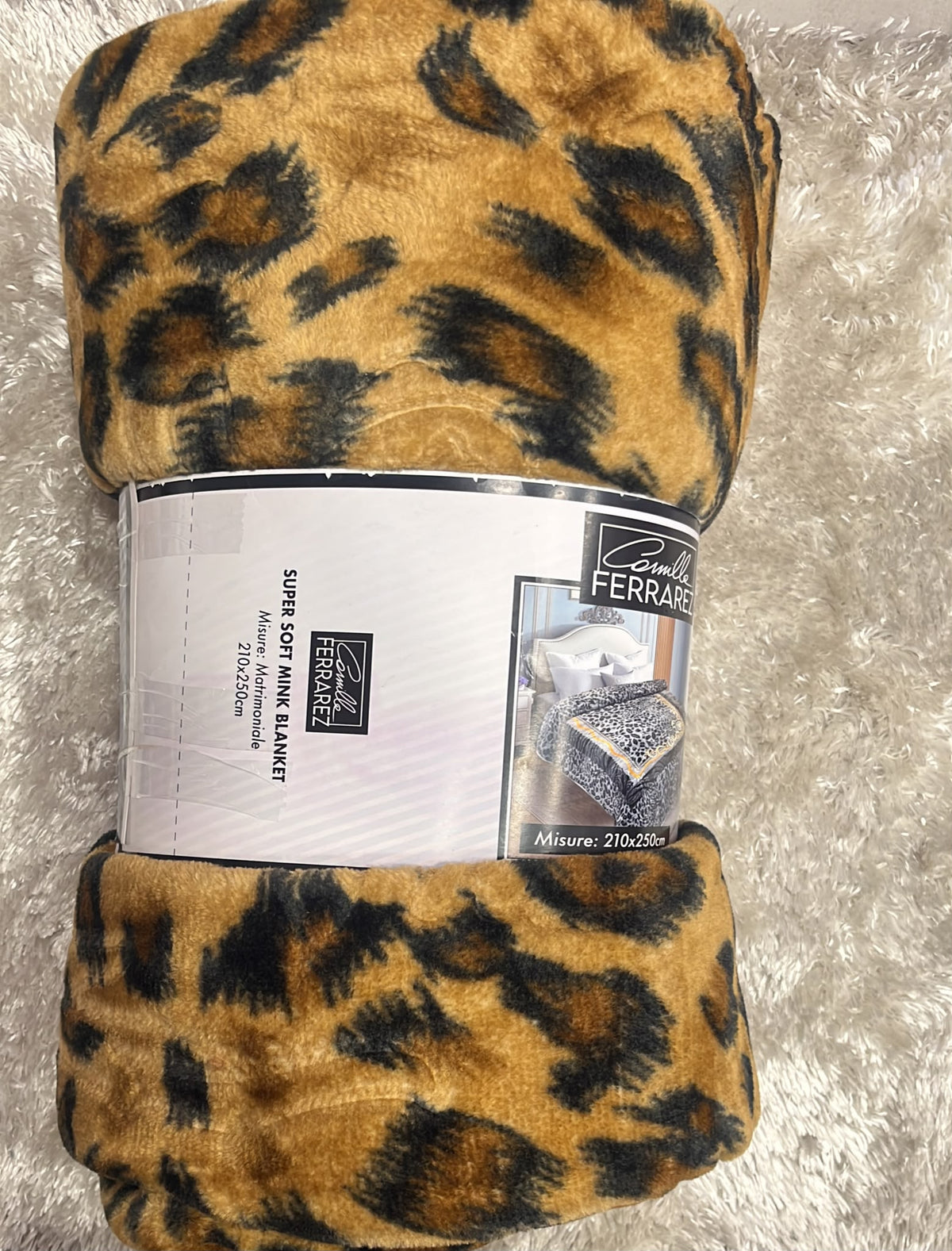 coperta spagnola Matrimoniale 210x250cm caldo e morbido ( ispirato manta di lana ) Fantasia leopardato