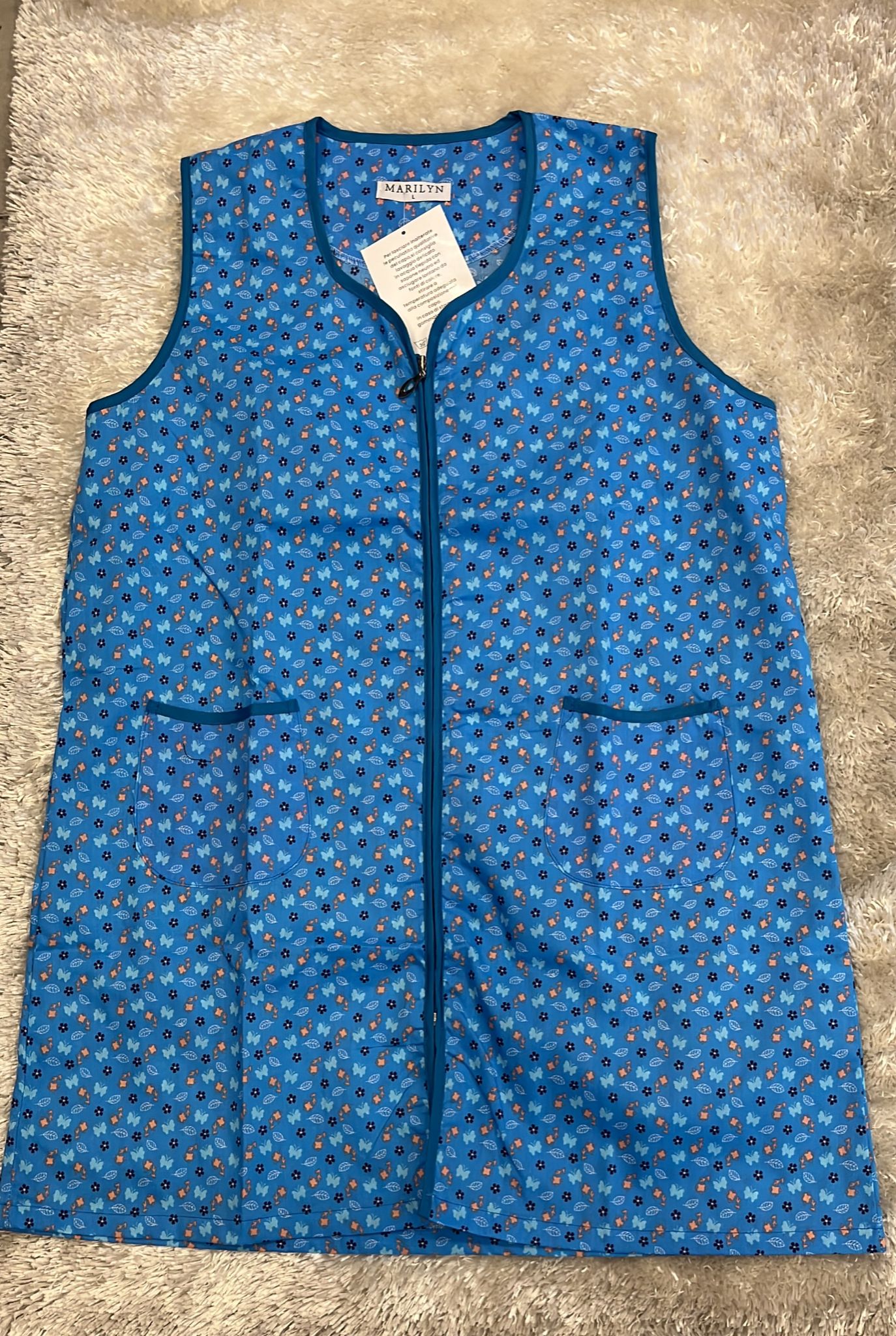 Camice con zip da casa donna in cotone spalla larga e tasche . Disponibile in varie fantasie