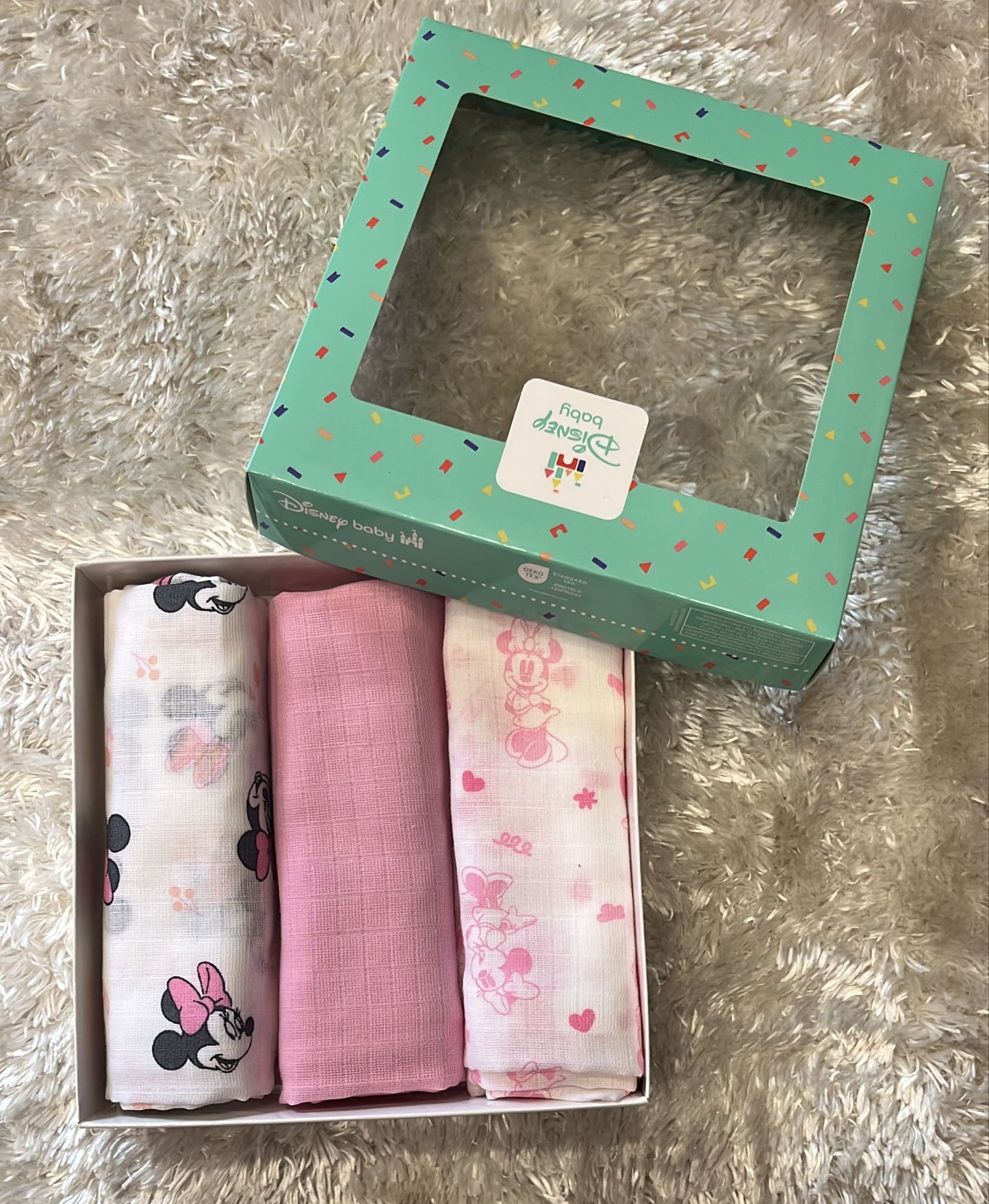 Set di 3 quadrati di garza 100% cotone mis 70x70cm