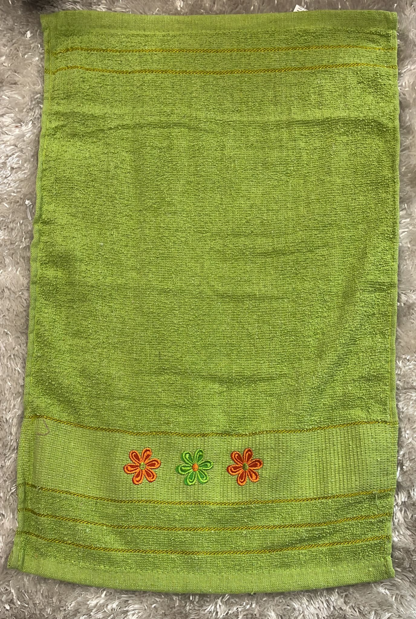 Asciugamano ospite 60x35 con fiore ricamato