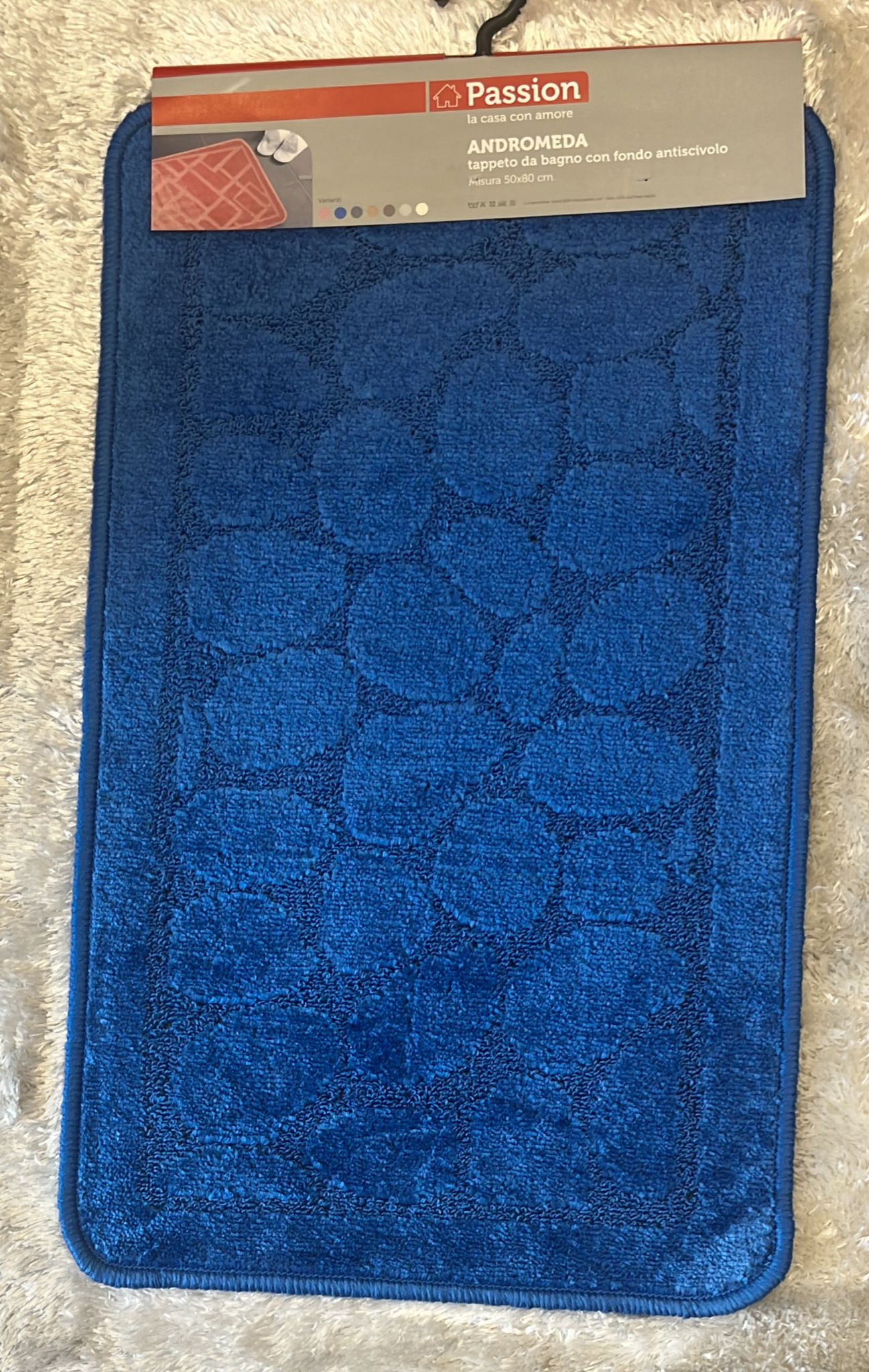 Tappeto da bagno con fondo antiscivolo fantasia sassi 50x80 cm