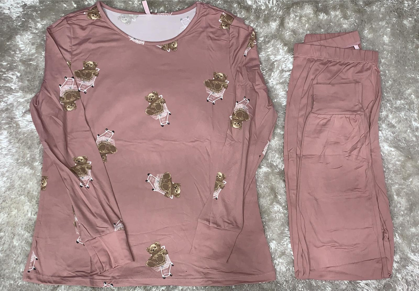 pigiama donna in cotone elasticizzato super comodo x la sua vestibilita fantasia teddy ( l'articolo non può essere cambiato )