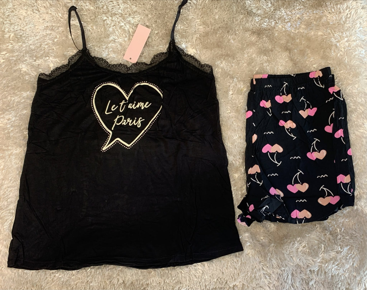 pigiama donna bretellina e pantaloncini in cotone elasticizzato