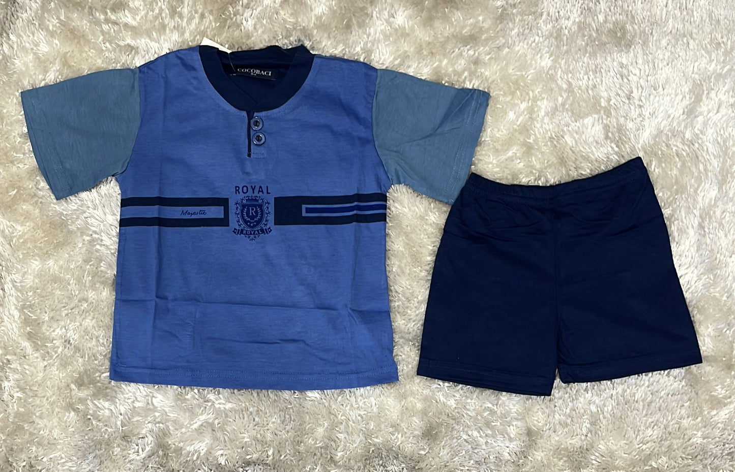 Pigiama bimbo in cotone Mezza manica e pantaloncino Fantasia Royal