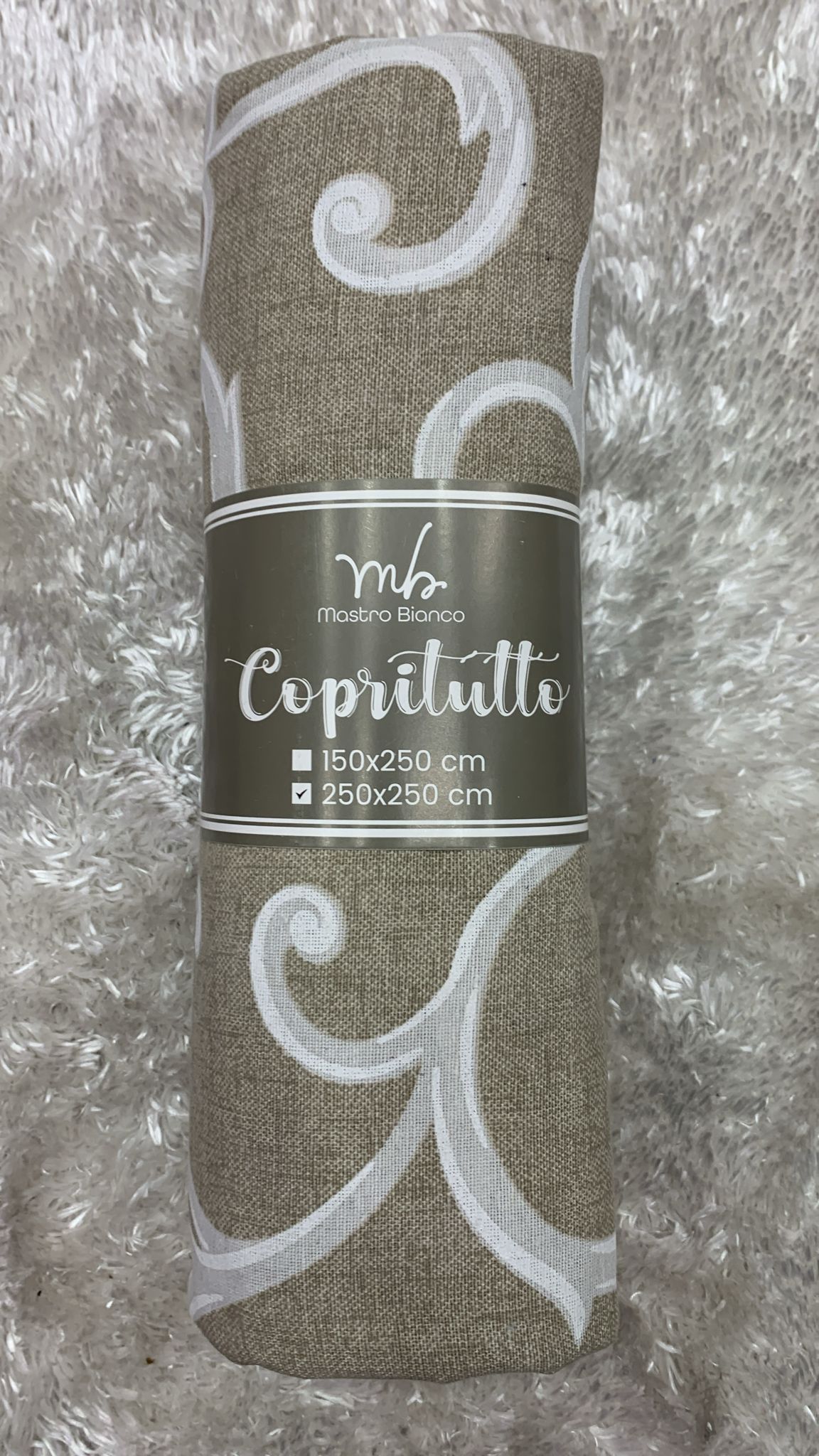 copritutto in cotone fantasia ghirigori misura 250x250cm