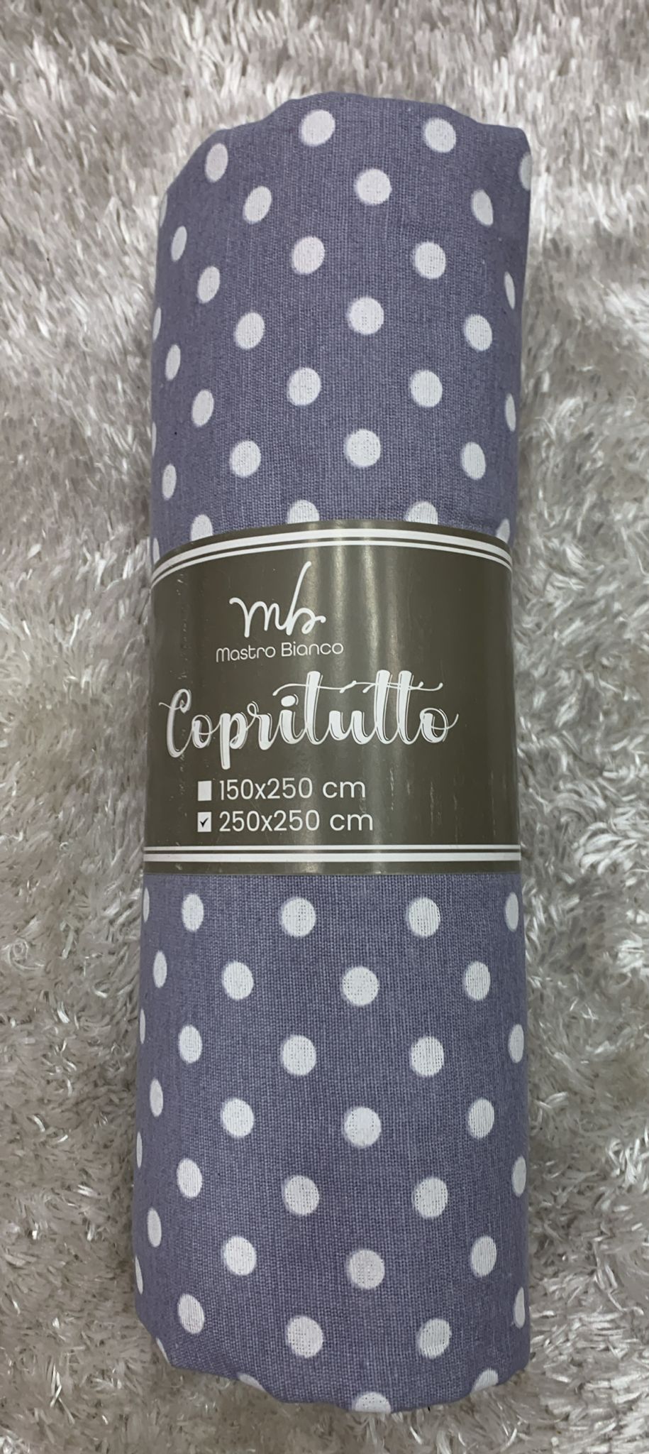 copritutto in cotone fantasia pois misura 250x250cm