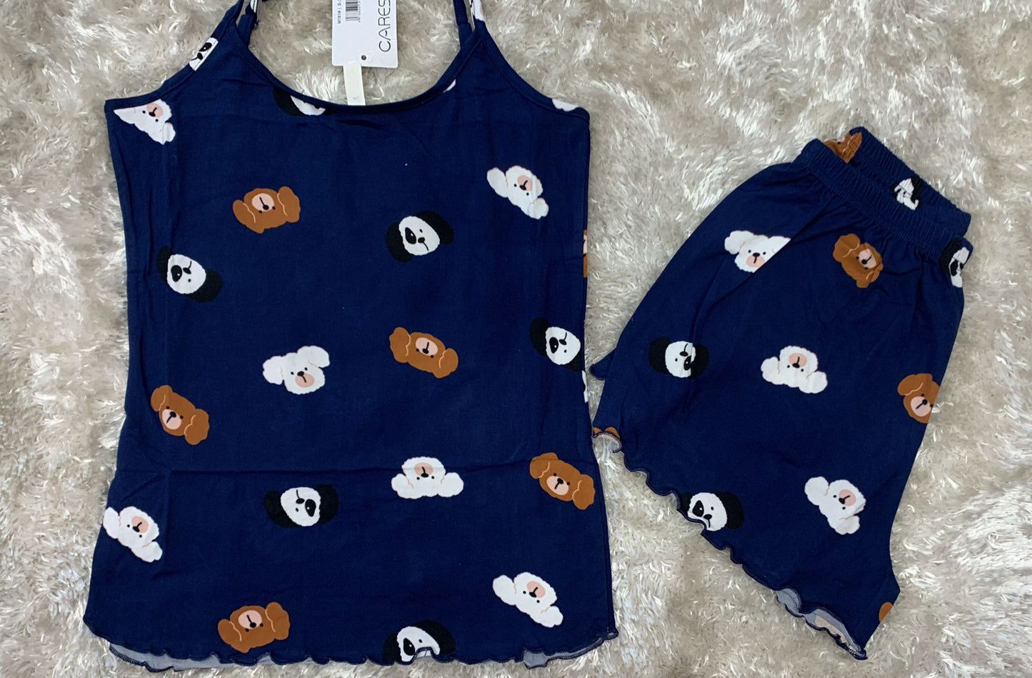 pigiama donna in cotone elasticizzato bretellina e pantaloncini