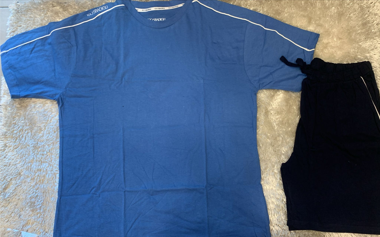pigiama uomo mezza manica e pantaloncini con laccetto