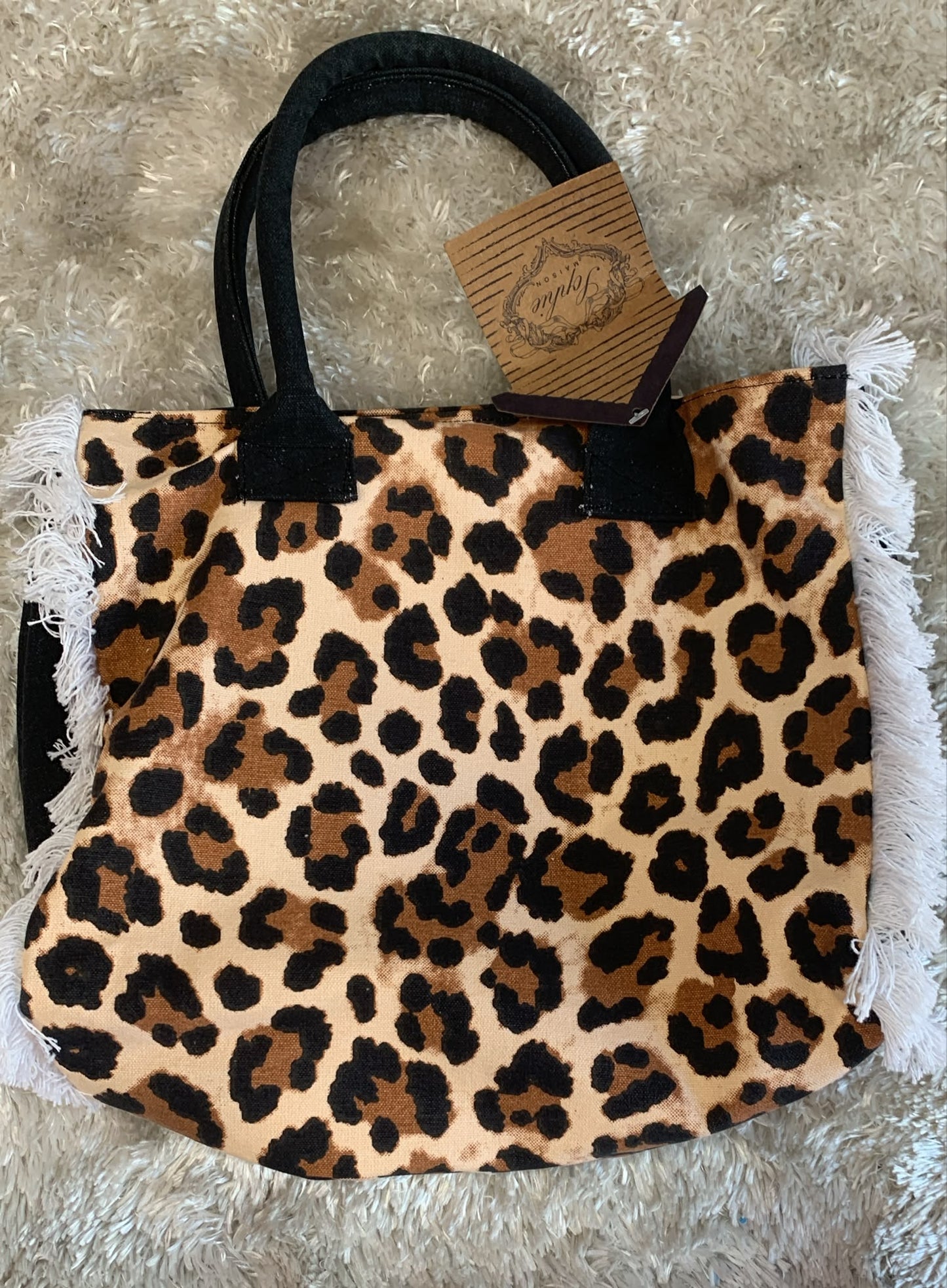 borsa a mano jenny 28x23x14 cm fantasia leopardato e ciliegie ( l'articolo non può essere cambiato )