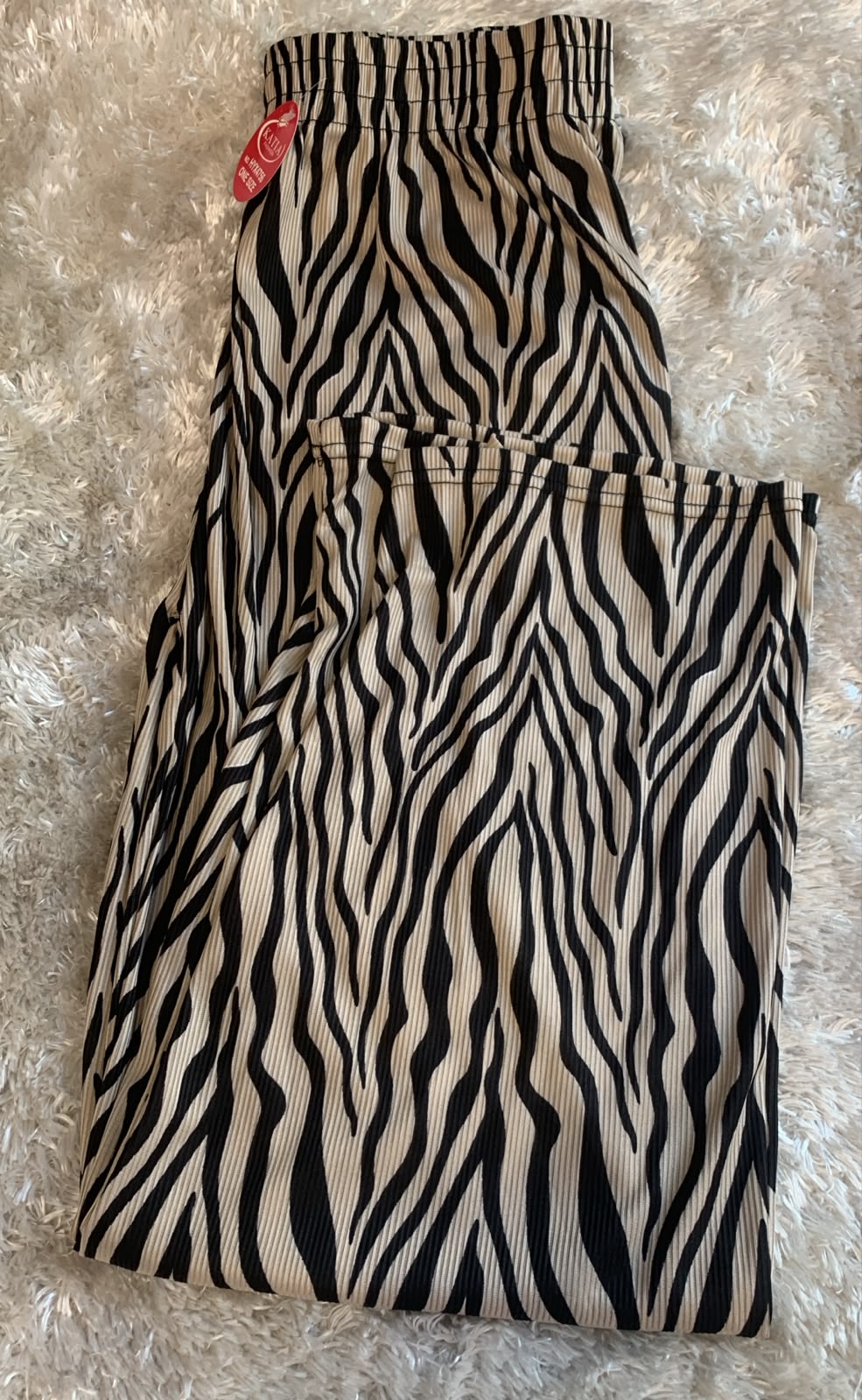 pantalone in raso donna taglia unica fantasia zebrata ( l'articolo non può essere cambiato )