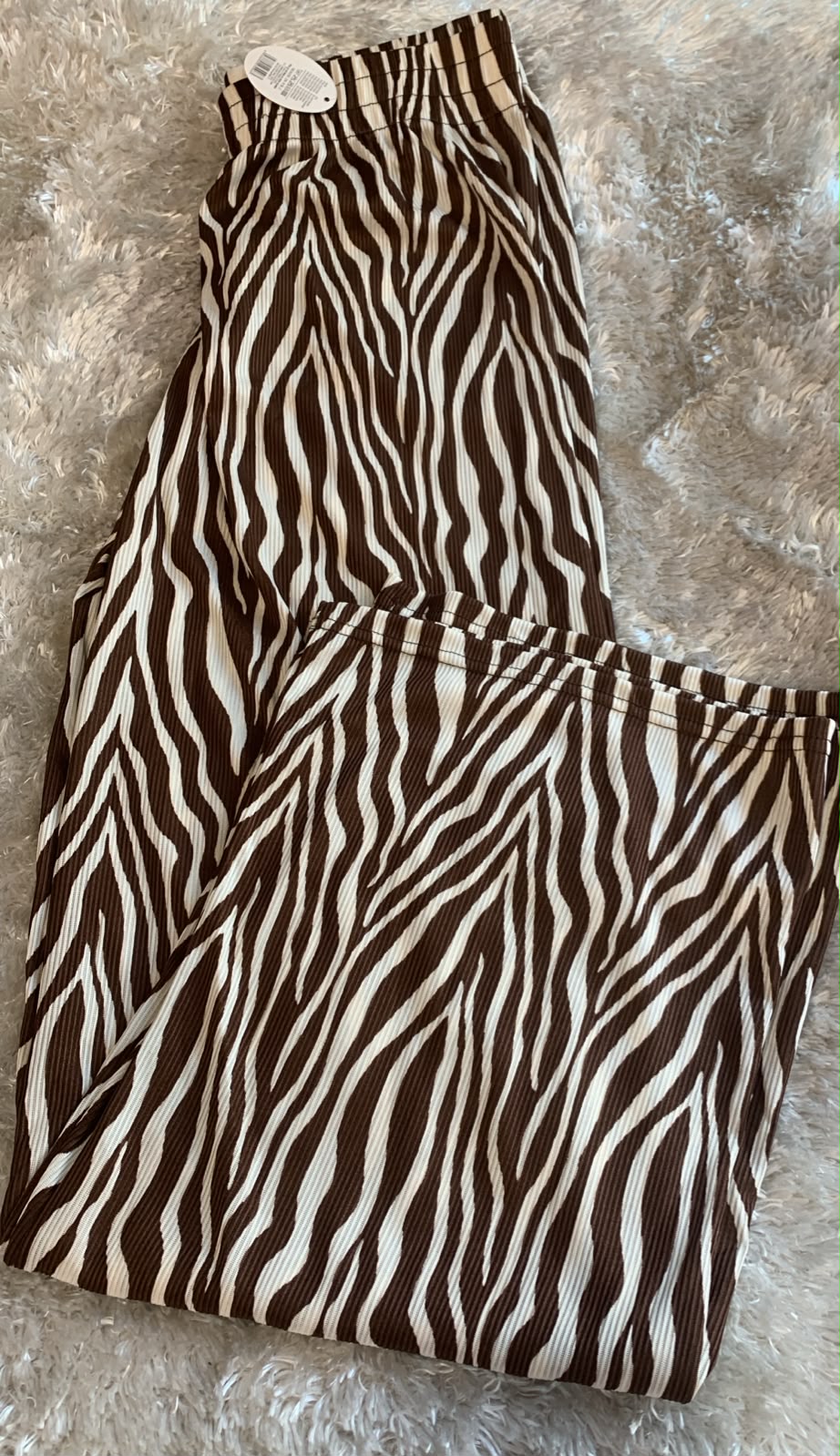 pantalone in raso donna taglia unica fantasia zebrata ( l'articolo non può essere cambiato )