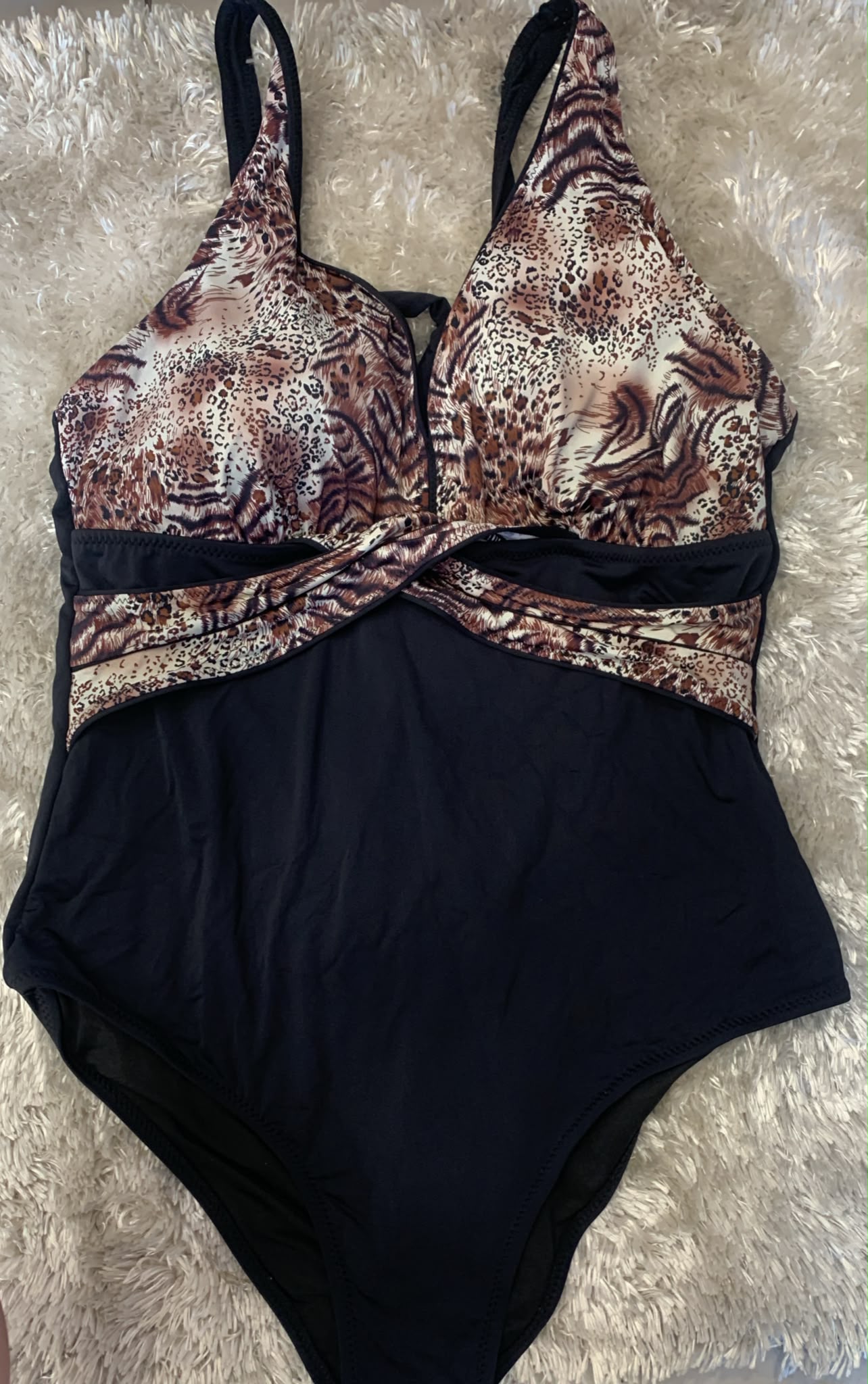 costume donna pezzo intero curvy con abbottonatura dietro e bretelline regolabili fantasia animalier ( l articolo non può essere cambiato