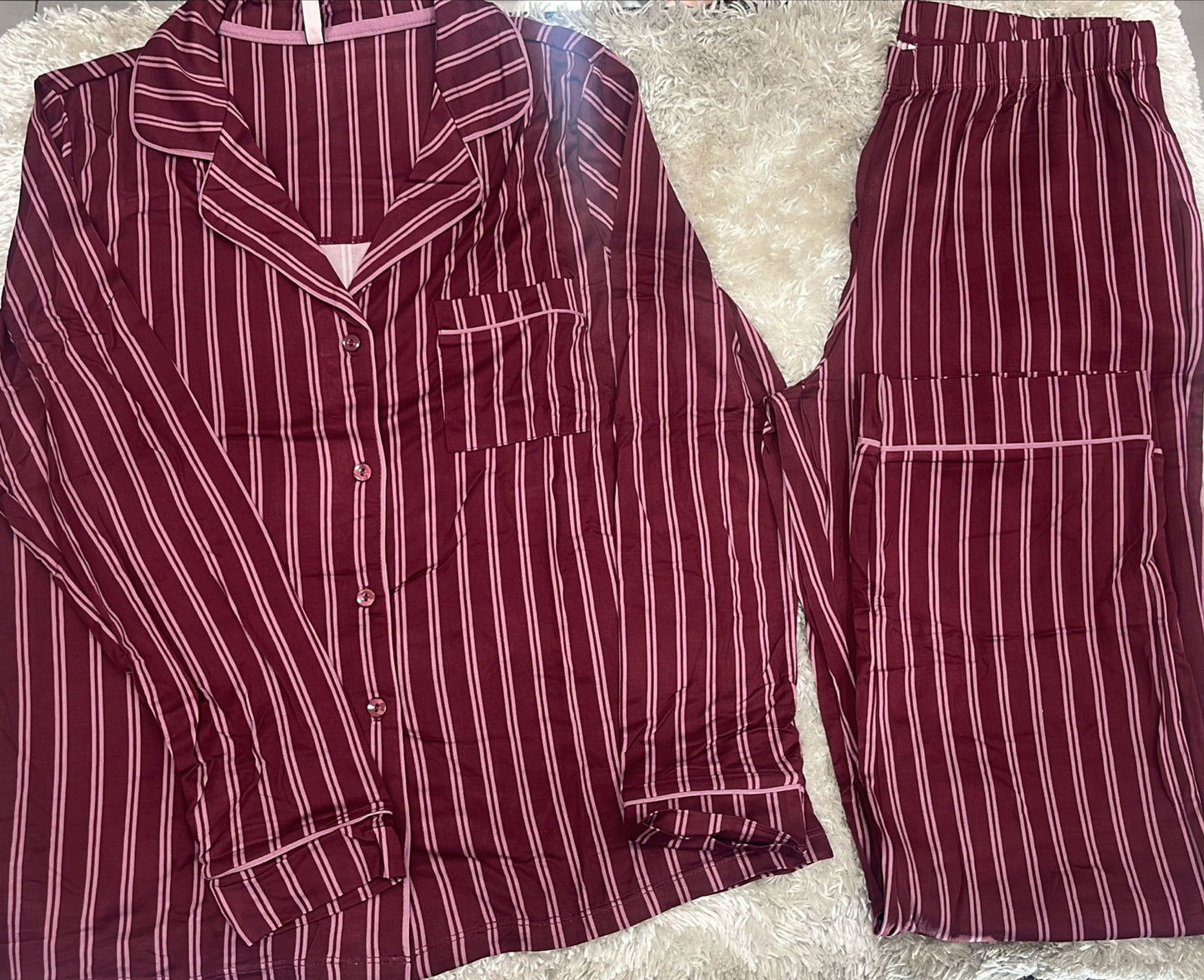 pigiama donna in cotone elasticizzato aperto avanti con taschino lato cuore super morbido fantasia righe