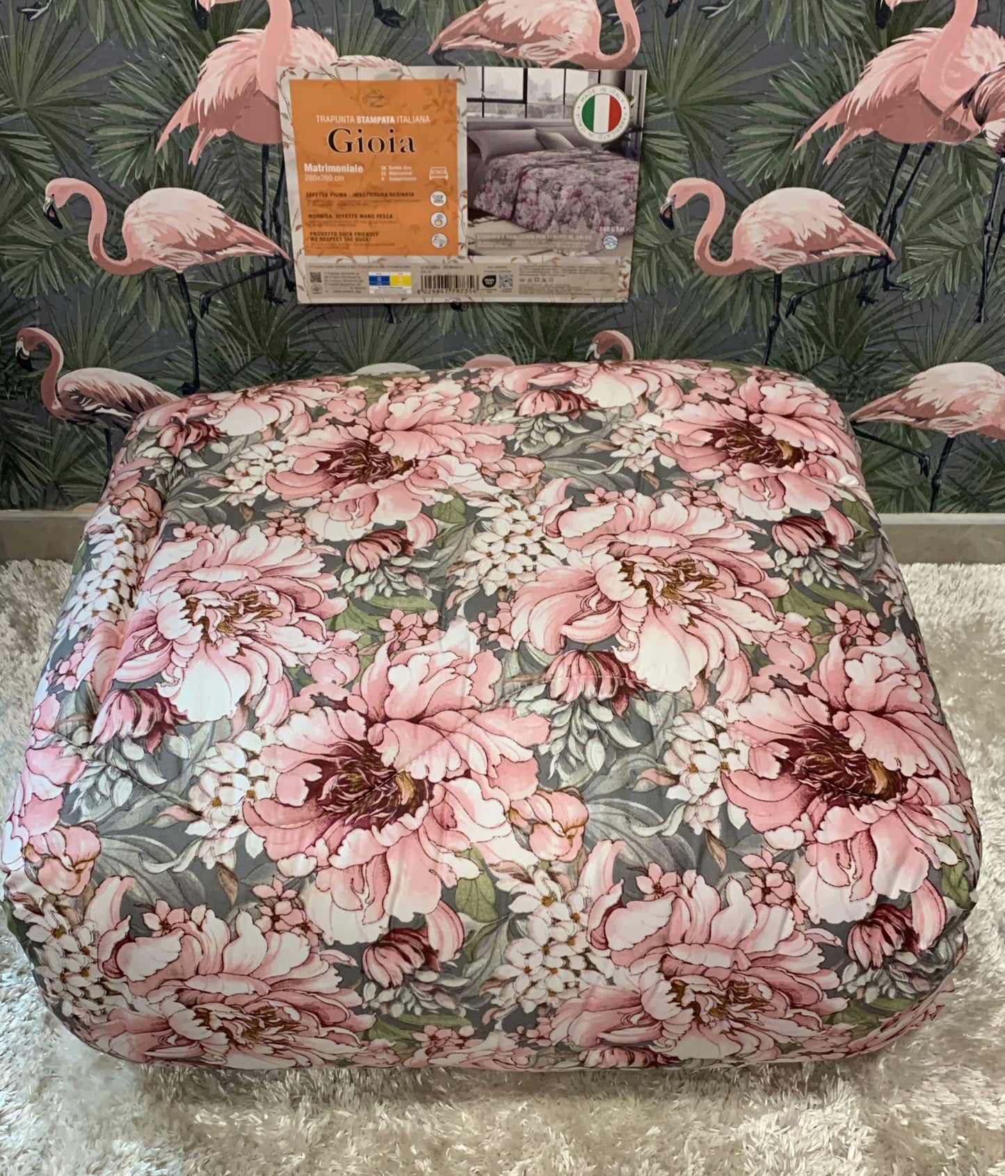 trapunta matrimoniale GIOIA effetto piuma con imbottitura resinata 260x260cm super morbida super calda per affrontare questo inverno