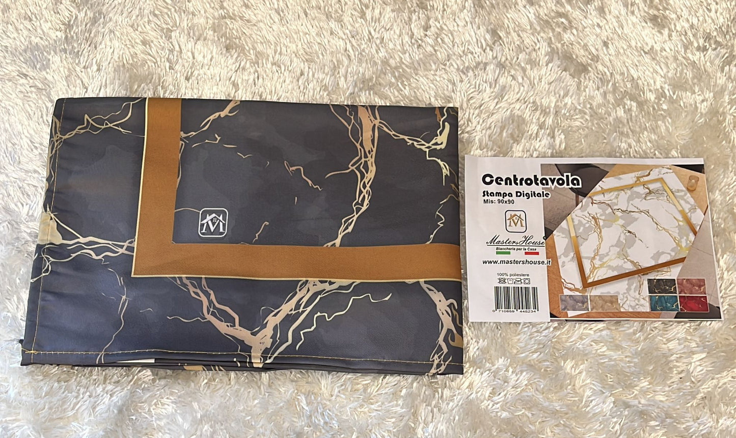 Centrotavola effetto marmo 90x90cm 100% poliestere