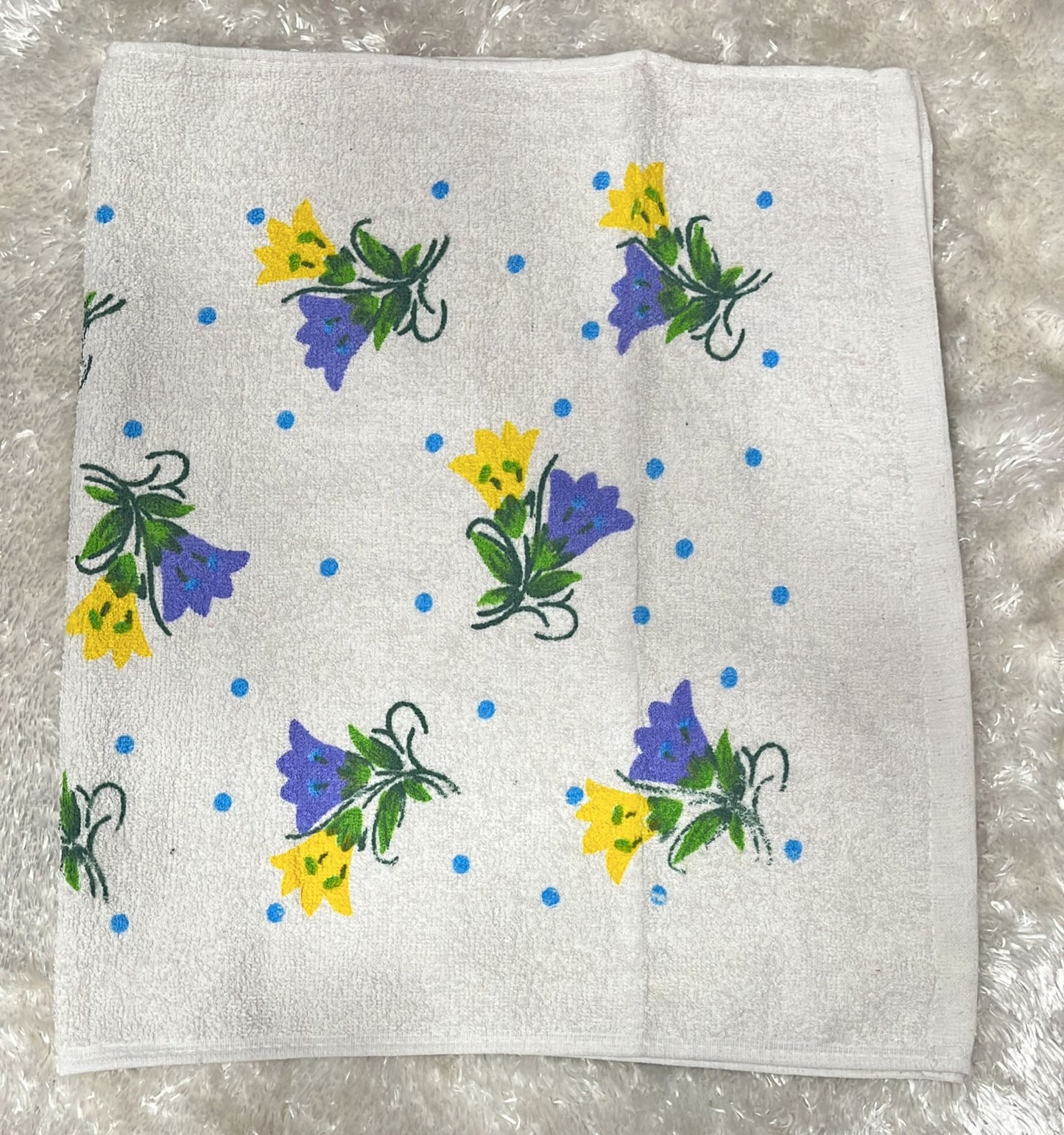 Asciugamano viso fantasia fiori misura 89x50 cm