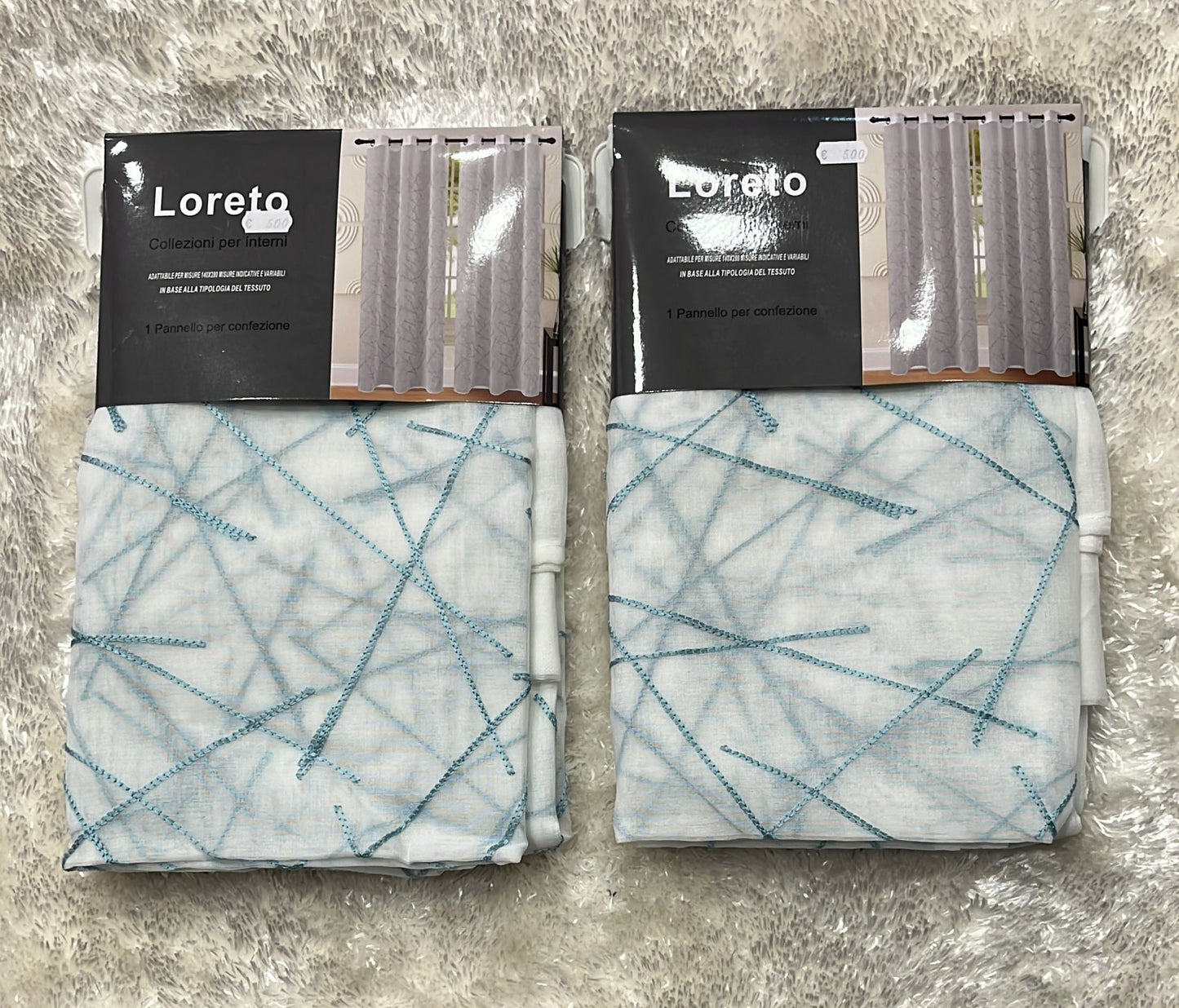 Coppia di tende velate con anelli misura 140x280