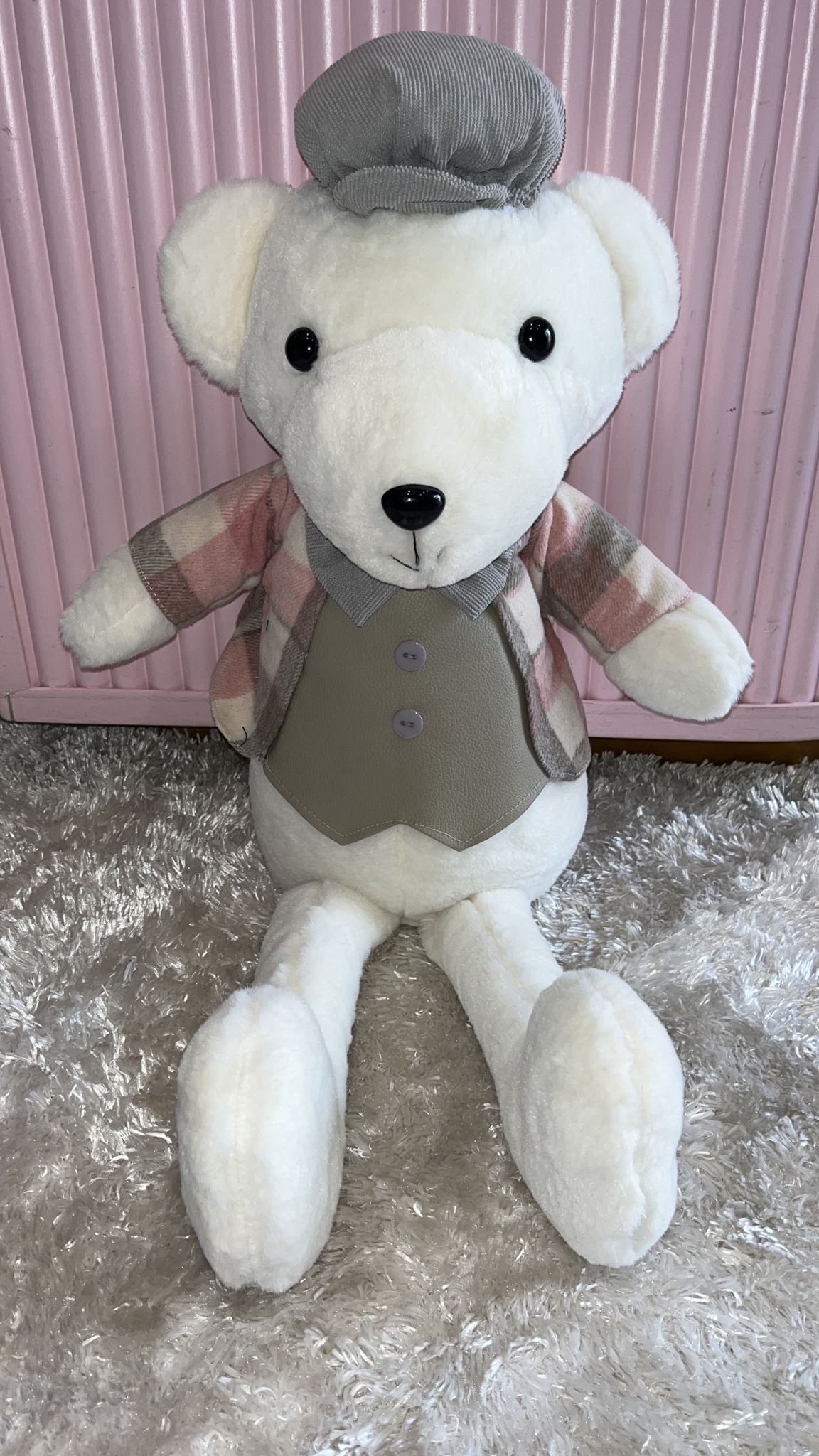 Teddy seduto in rosso boy Misura 25x15x65cm