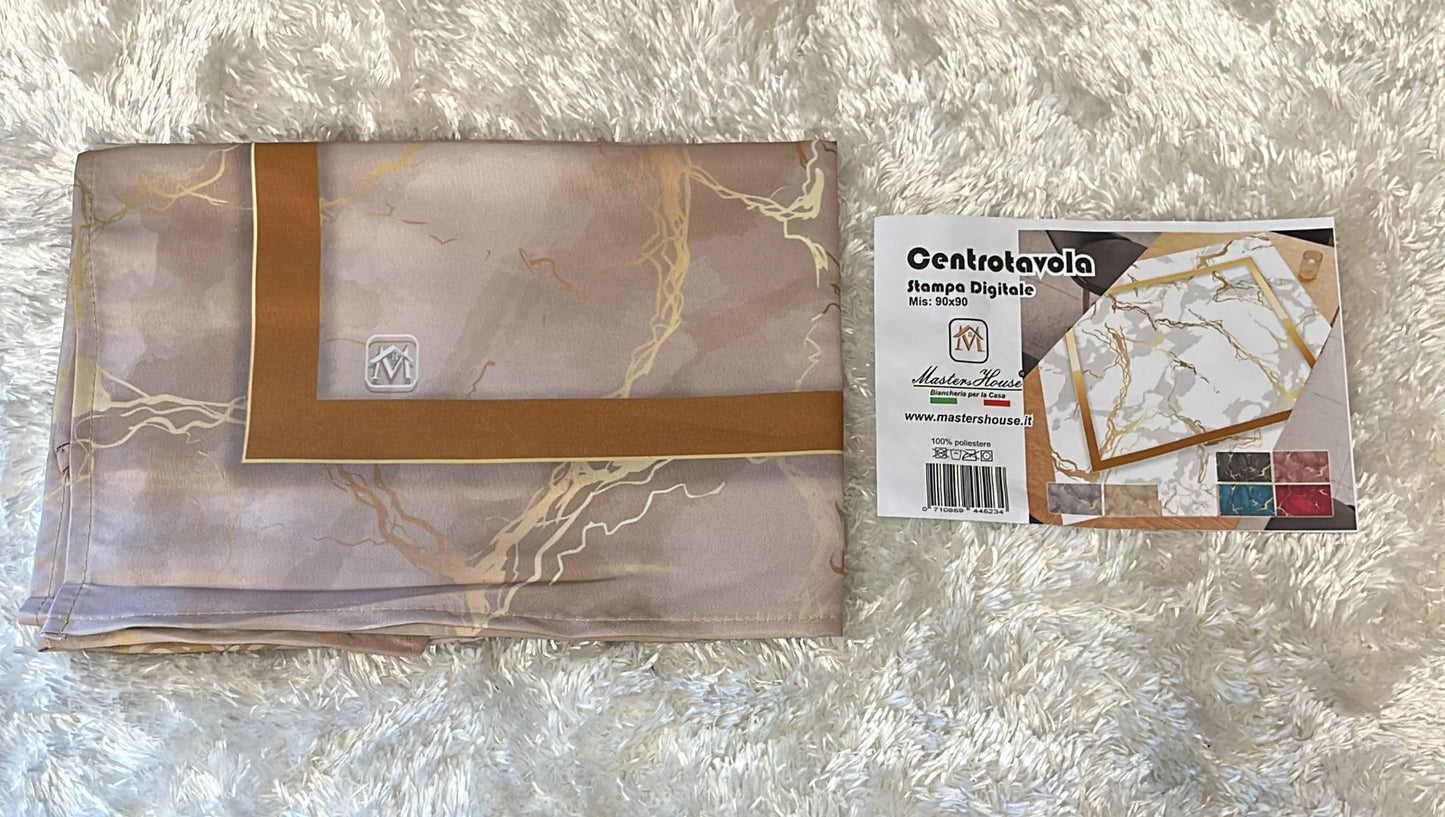 Centrotavola effetto marmo 90x90cm 100% poliestere