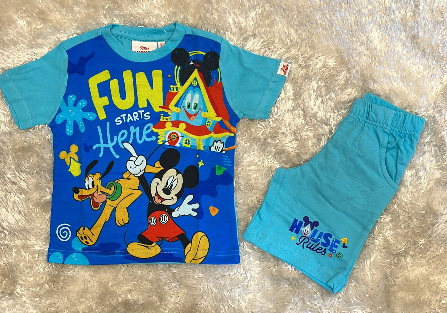 Pigiama bimbo topolino mezza manica e pantaloncino cotone