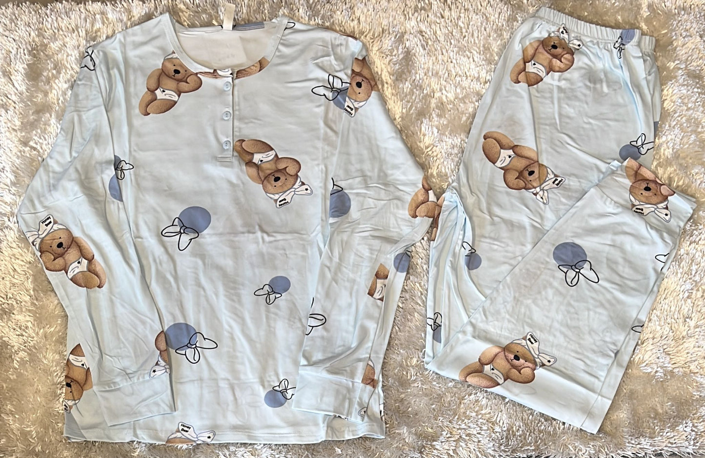 Pigiama donna in cotone fantasia orsetto elasticizzato super comodo x la sua vestibilita ( l'articolo non può essere cambiato )