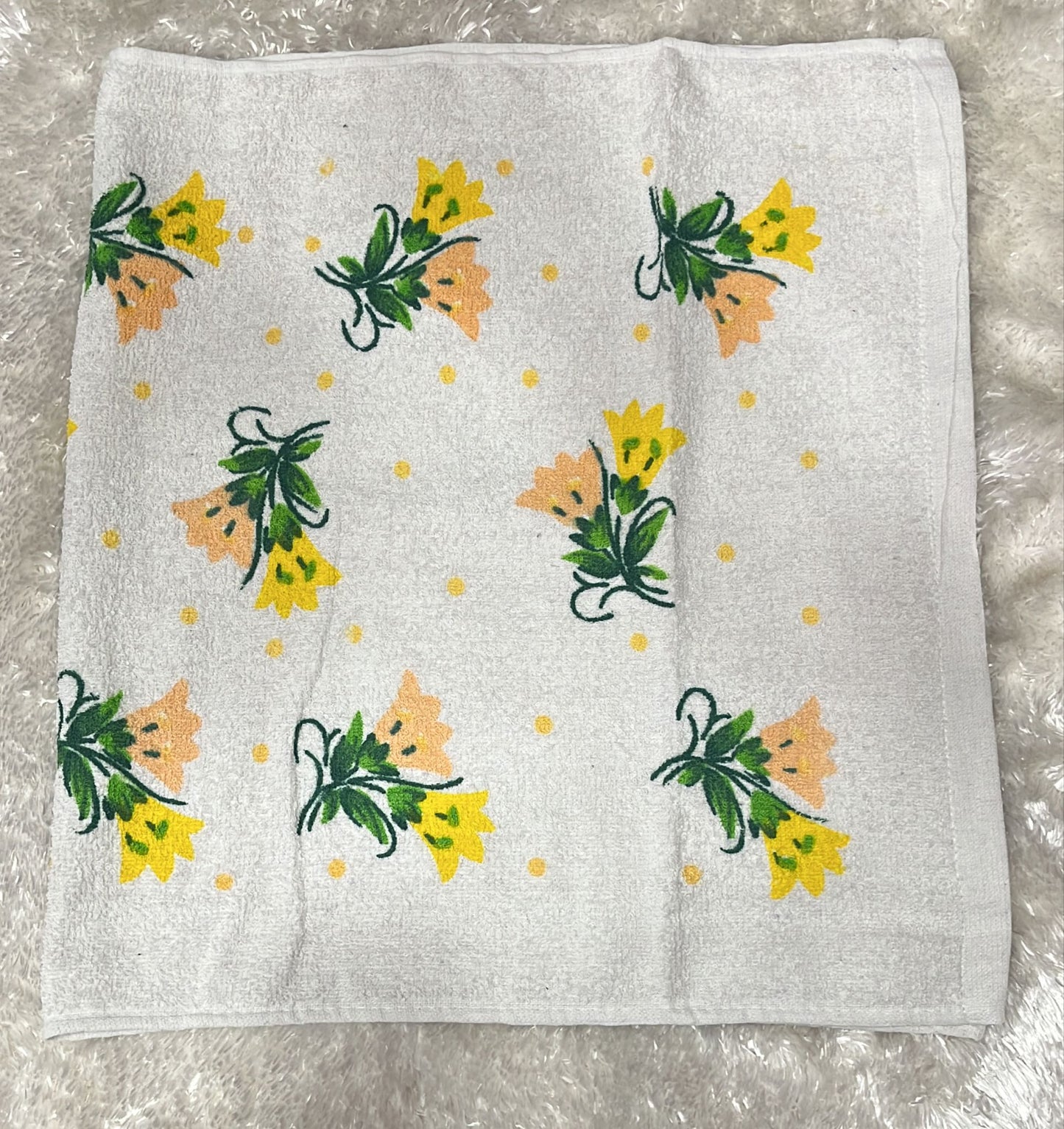 Asciugamano viso fantasia fiori misura 89x50 cm