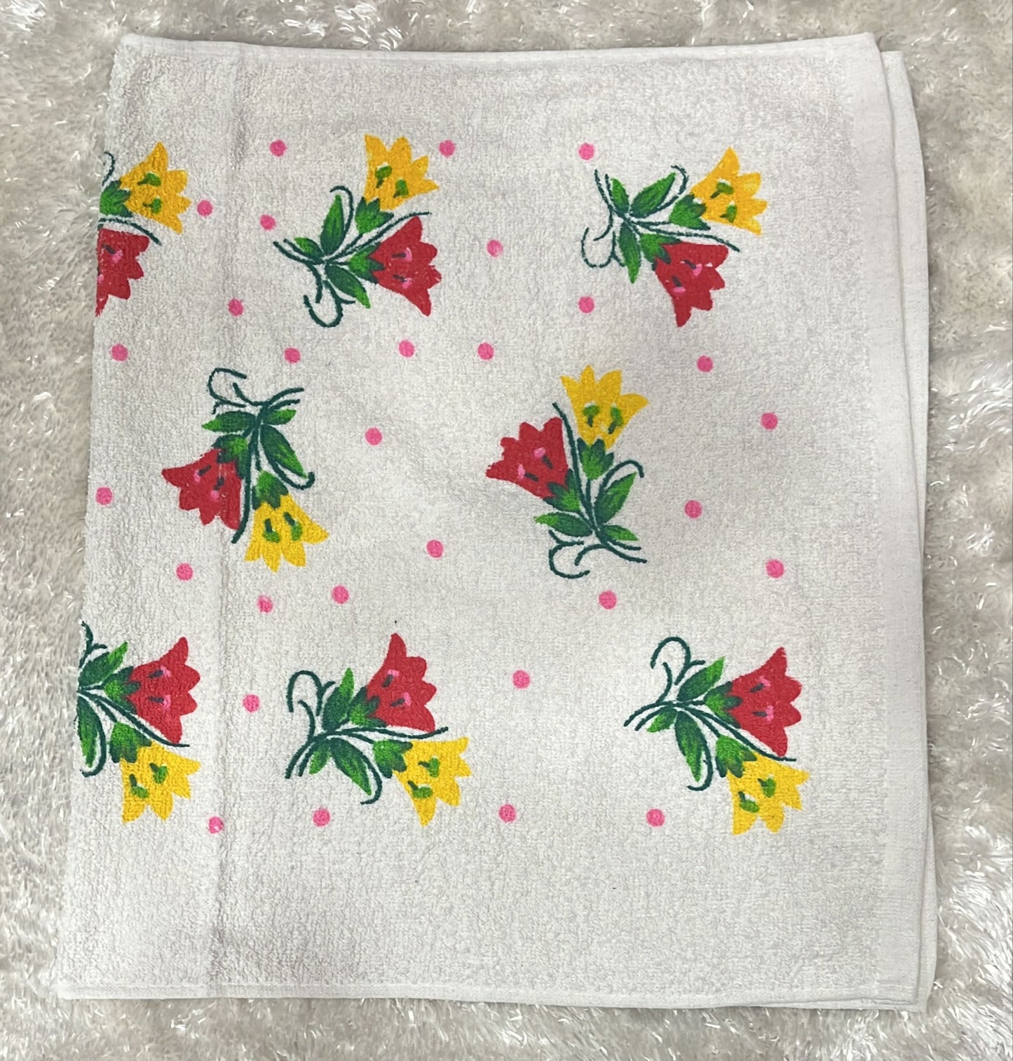Asciugamano viso fantasia fiori misura 89x50 cm