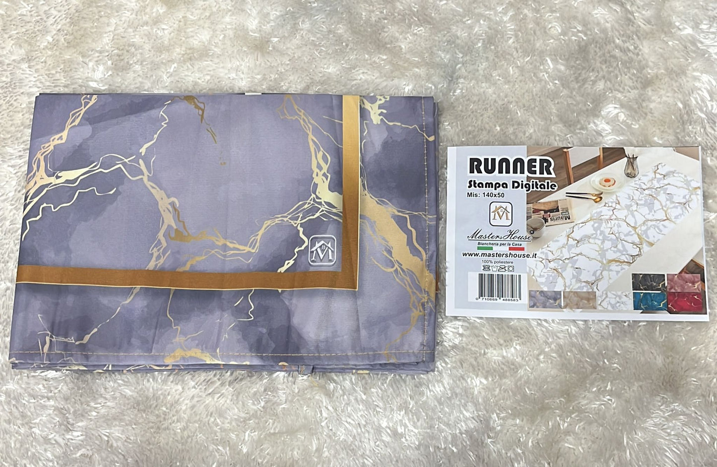Runner effetto marmo 140x50cm