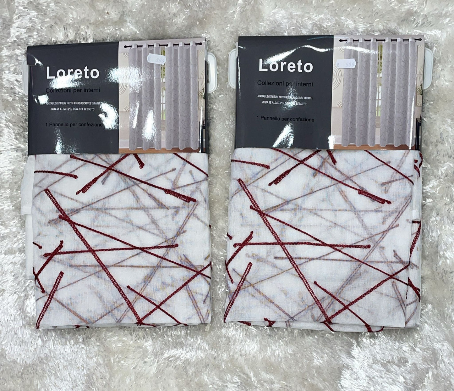 Coppia di tende velate con anelli misura 140x280