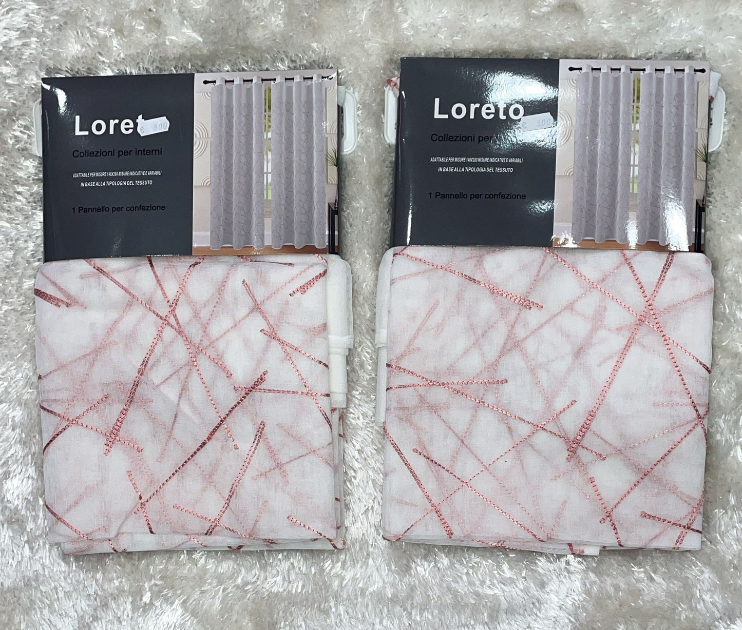 Coppia di tende velate con anelli misura 140x280
