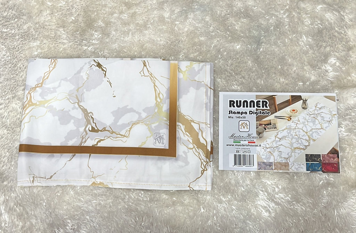 Runner effetto marmo 140x50cm
