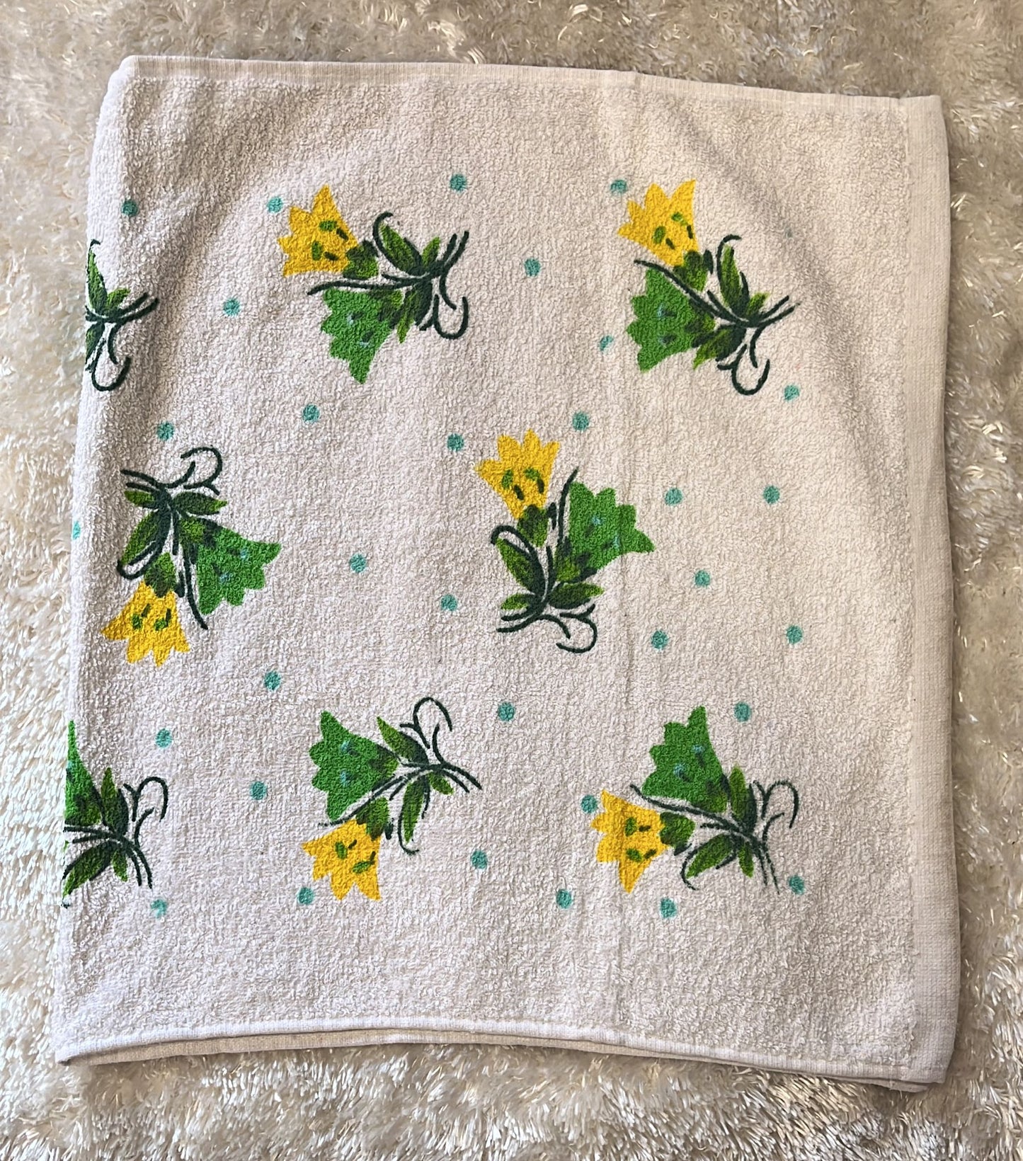 Asciugamano viso fantasia fiori misura 89x50 cm