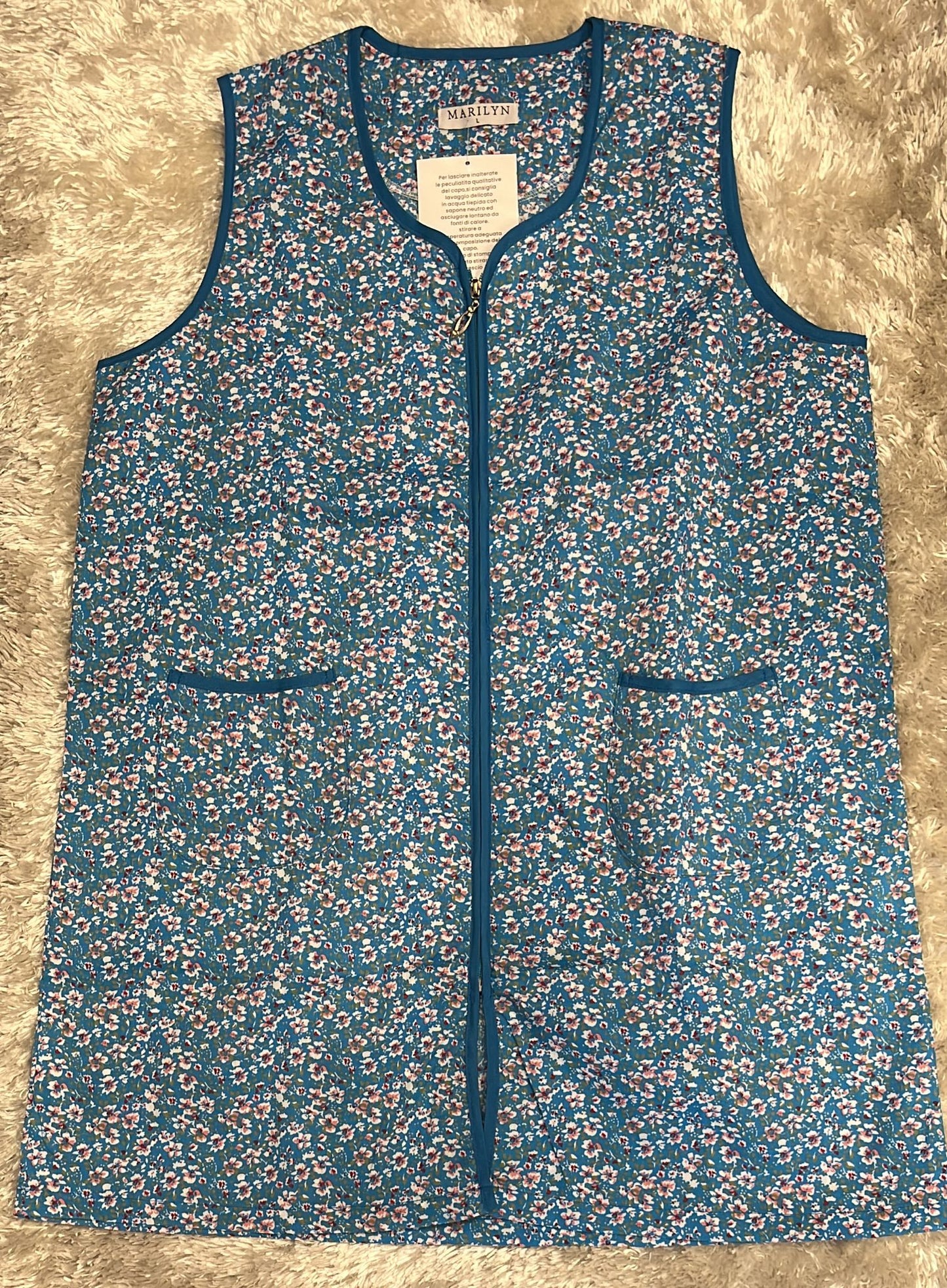 Camice con zip da casa donna in cotone spalla larga e tasche . Disponibile in varie fantasie