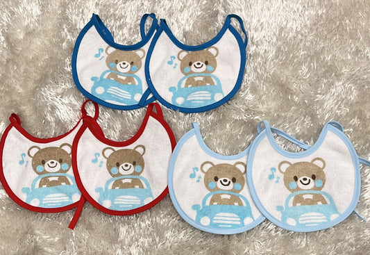 Set di 6 bavetti spugna neonato con lacci