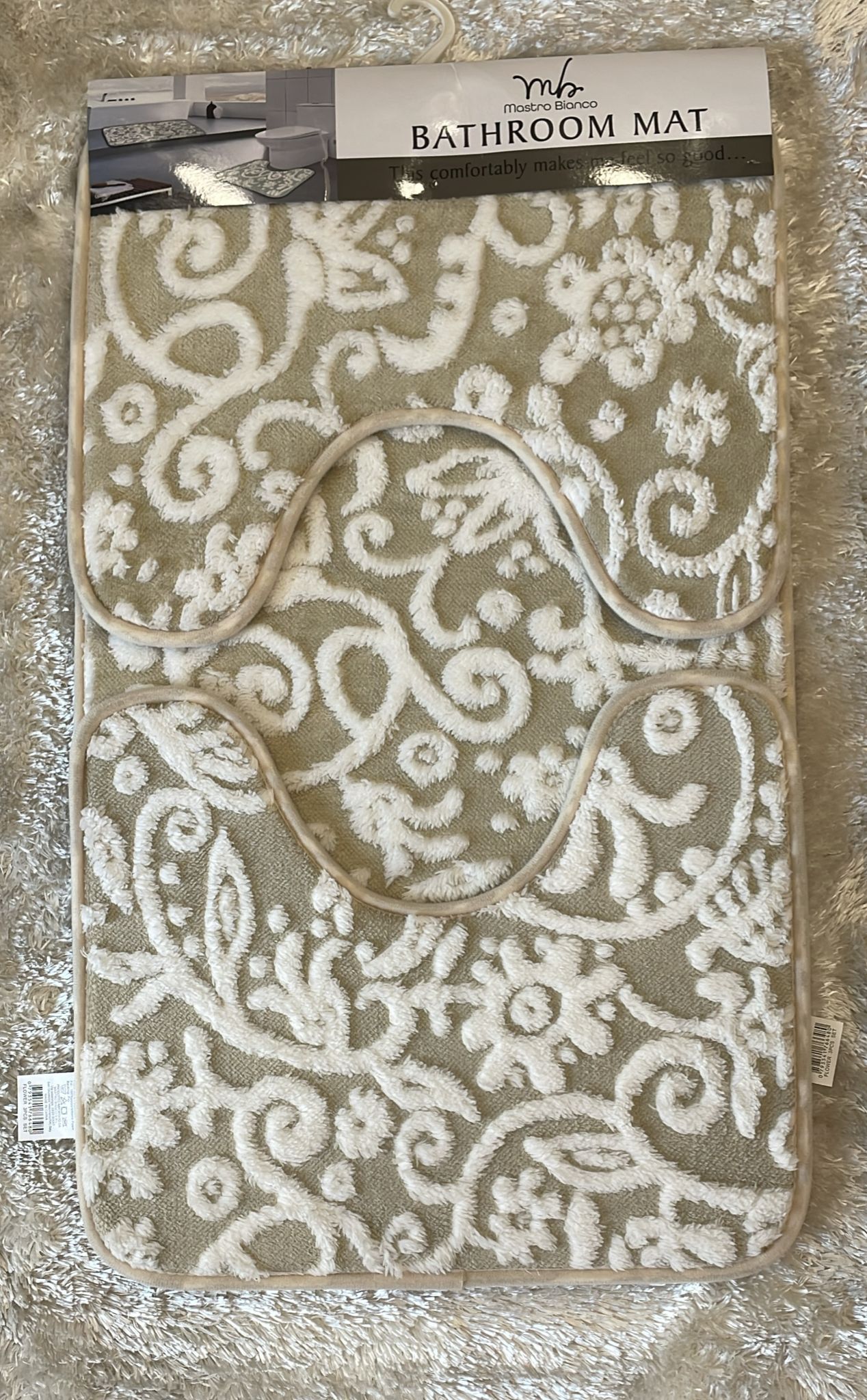 Tris bagno antiscivolo fantasia flower  Tappeto grande 72x46cm Piccoli 36x45cm