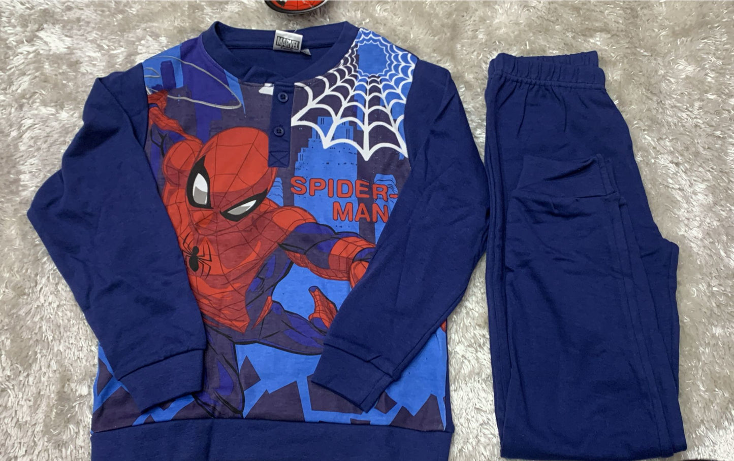 pigiama caldo cotone bimbo  fantasia spider man