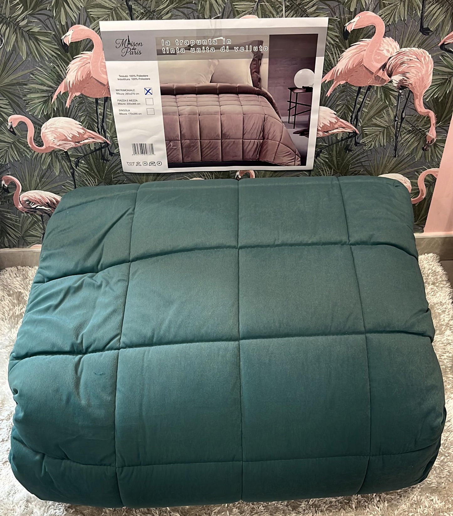 trapunta matrimoniale in velluto 260x270 cm super calda e super morbida freddo non ti temo