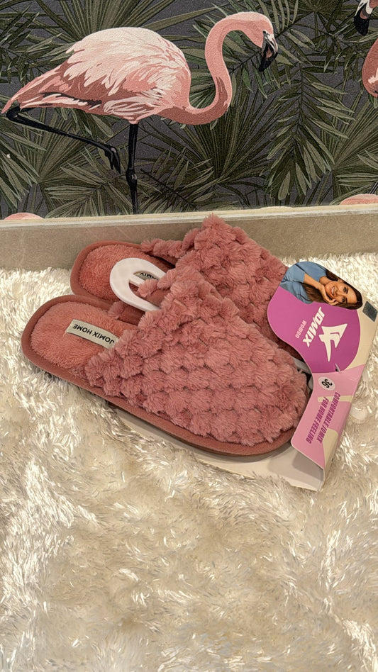 Pantofole in pelliccia antiscivolo trama nido d ape super calda  Colore  Rosa