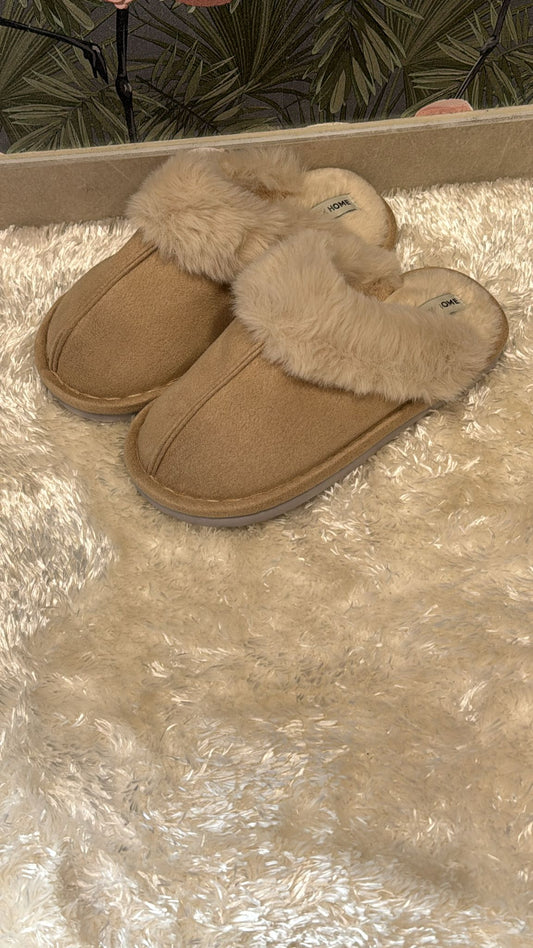 Pantofole Eskimo In pelliccia con interno imbottito antiscivolo calde e comode    Colore Beige