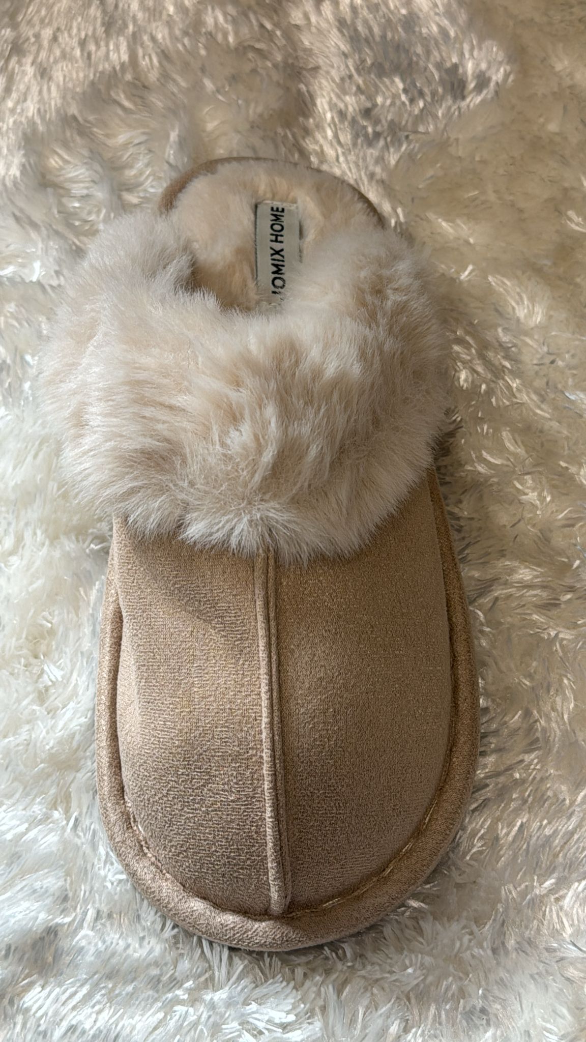 Pantofole Eskimo In pelliccia con interno imbottito antiscivolo calde e comode    Colore Beige