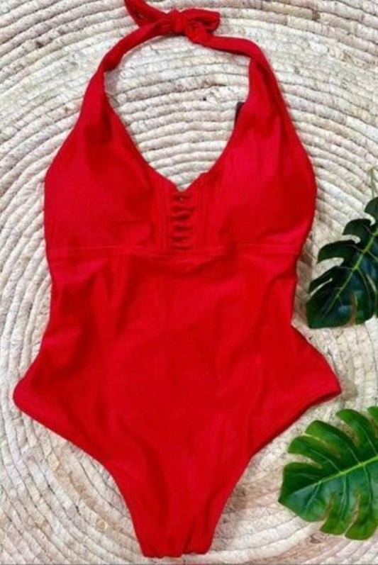 costume intero con coppetta con stringhe al seno