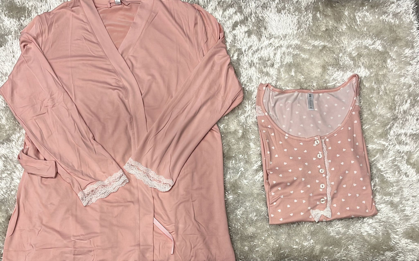 Set vestaglia con cintura più Camicina con 5 bottoncini tessuto super elasticizzato