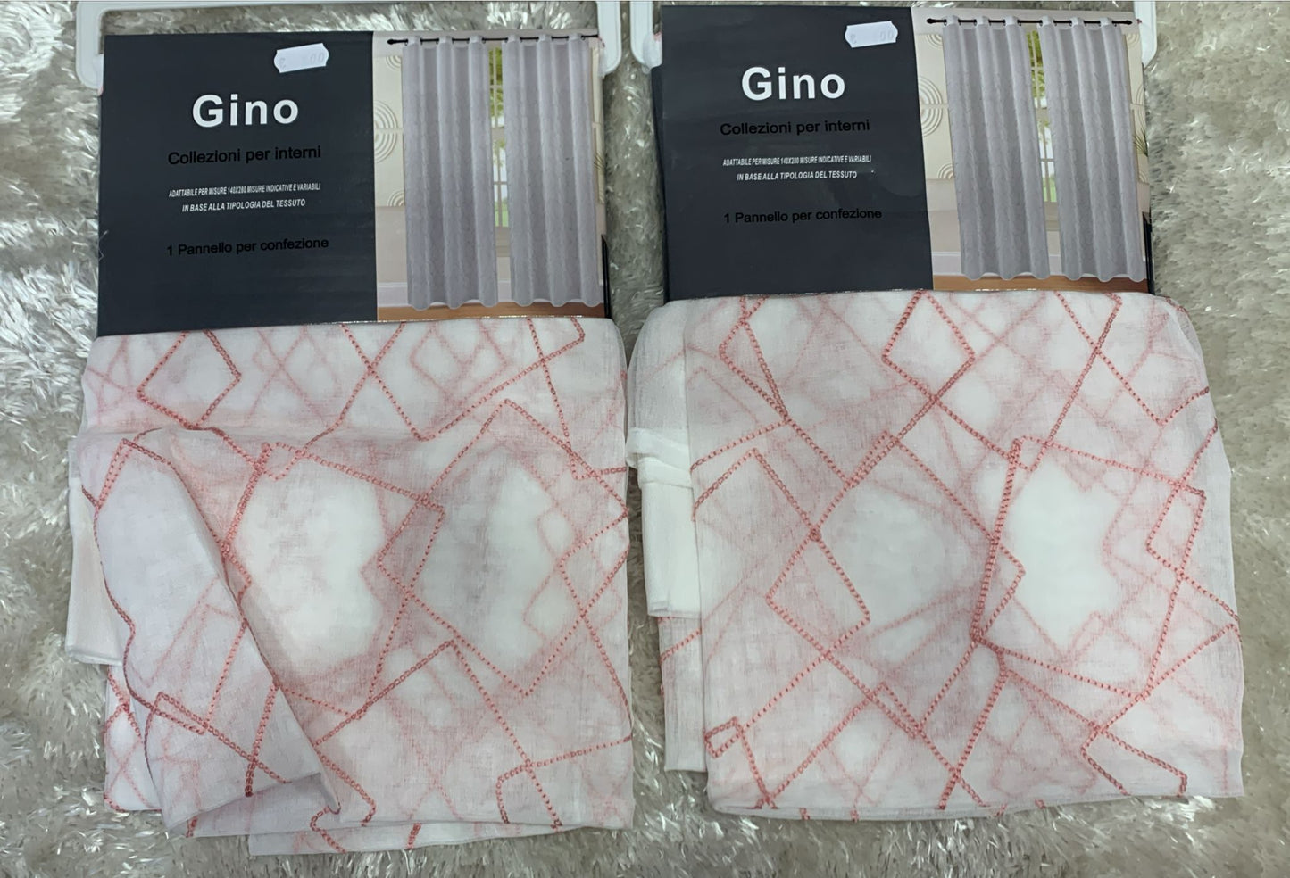 coppia di tende gino per interni velate 140x280cm