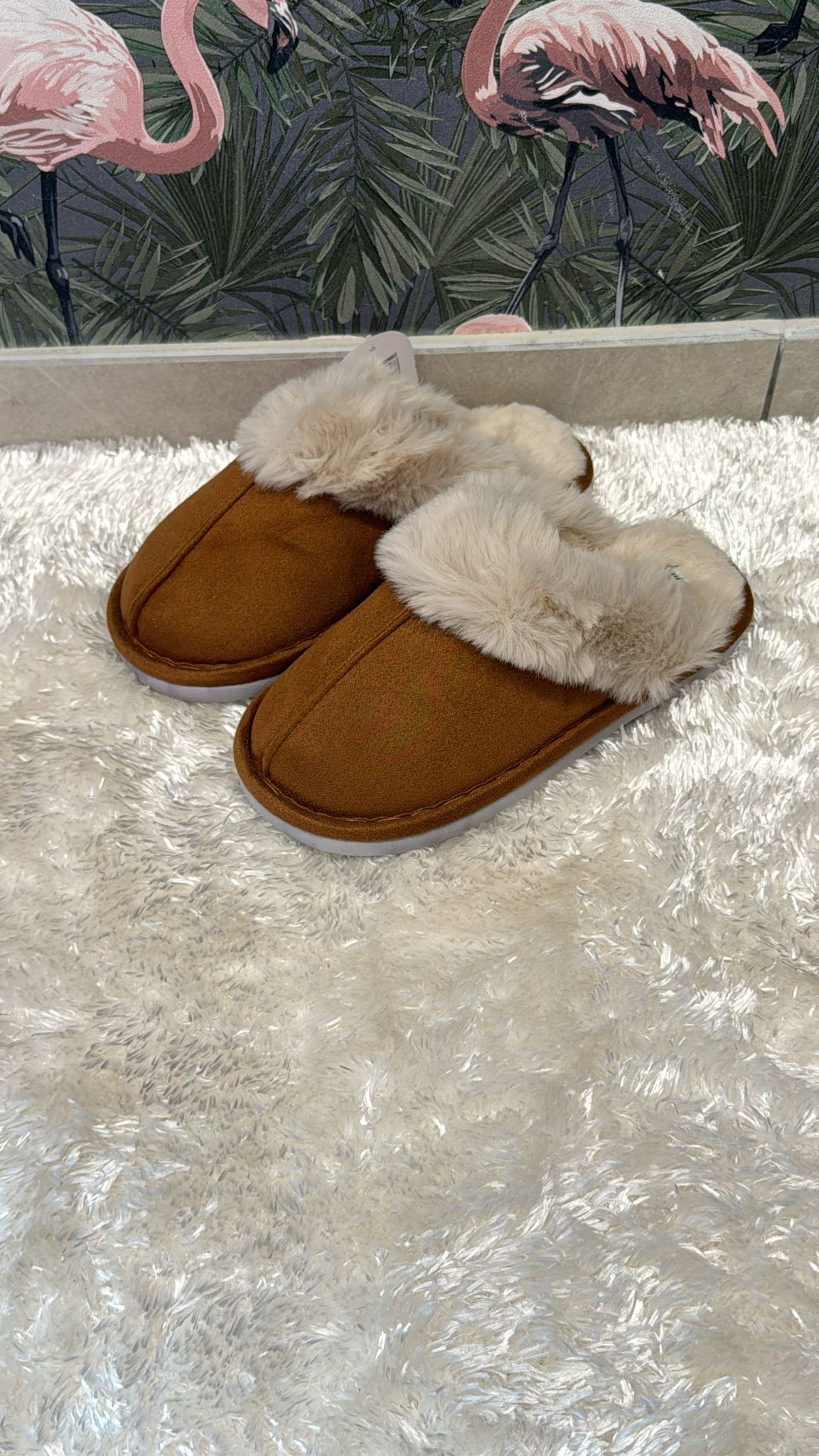 Pantofole Eskimo In pelliccia con interno imbottito antiscivolo calde e comode Colore Marrone