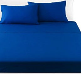 Completo letto matrimoniale tinta unita  in puro cotone . lenzuola sopra  250x290 cm lenzuolo sotto con angoli maxi 175x200 2 federe 52x82